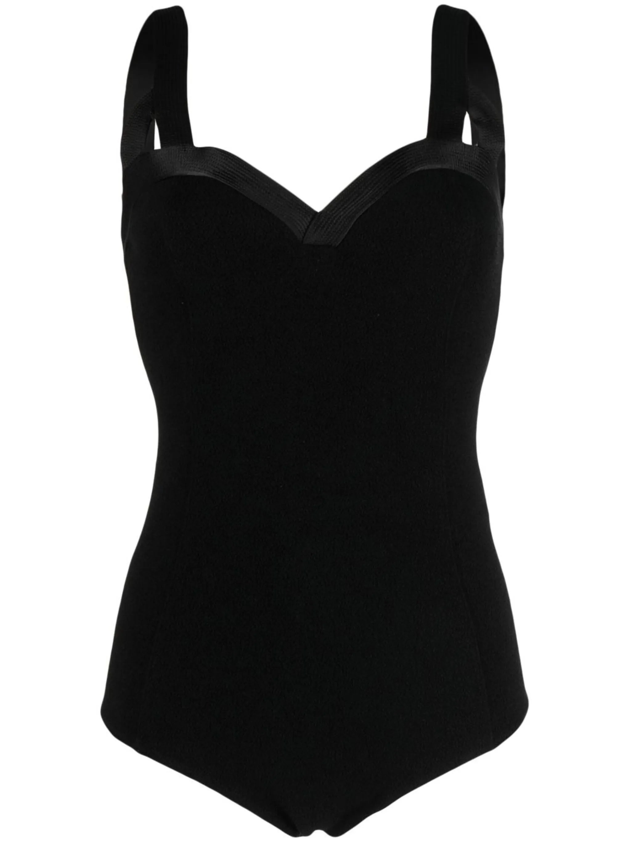 sweetheart-neck cotton-blend bodysuit