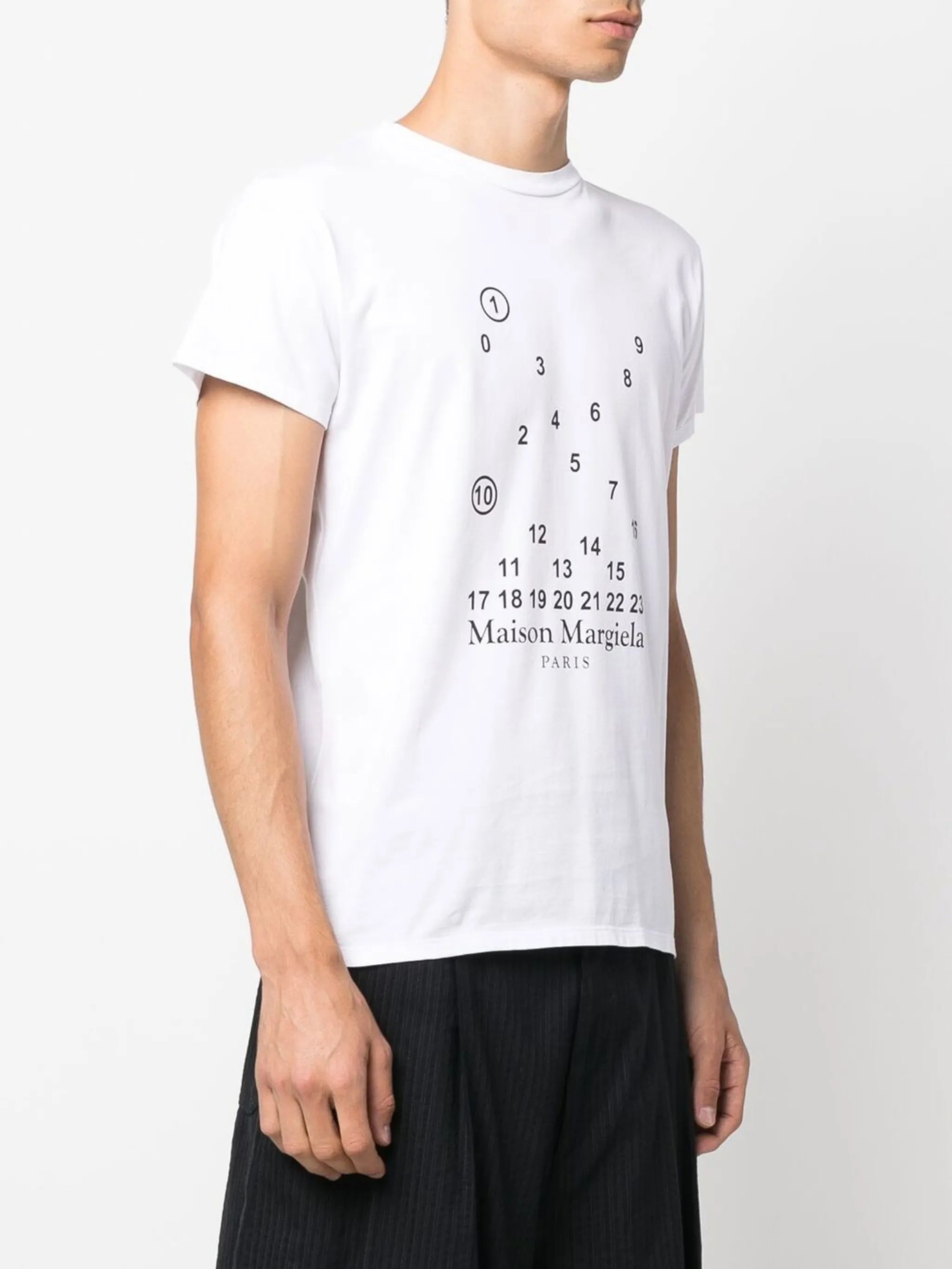 numbers-motif cotton T-shirt