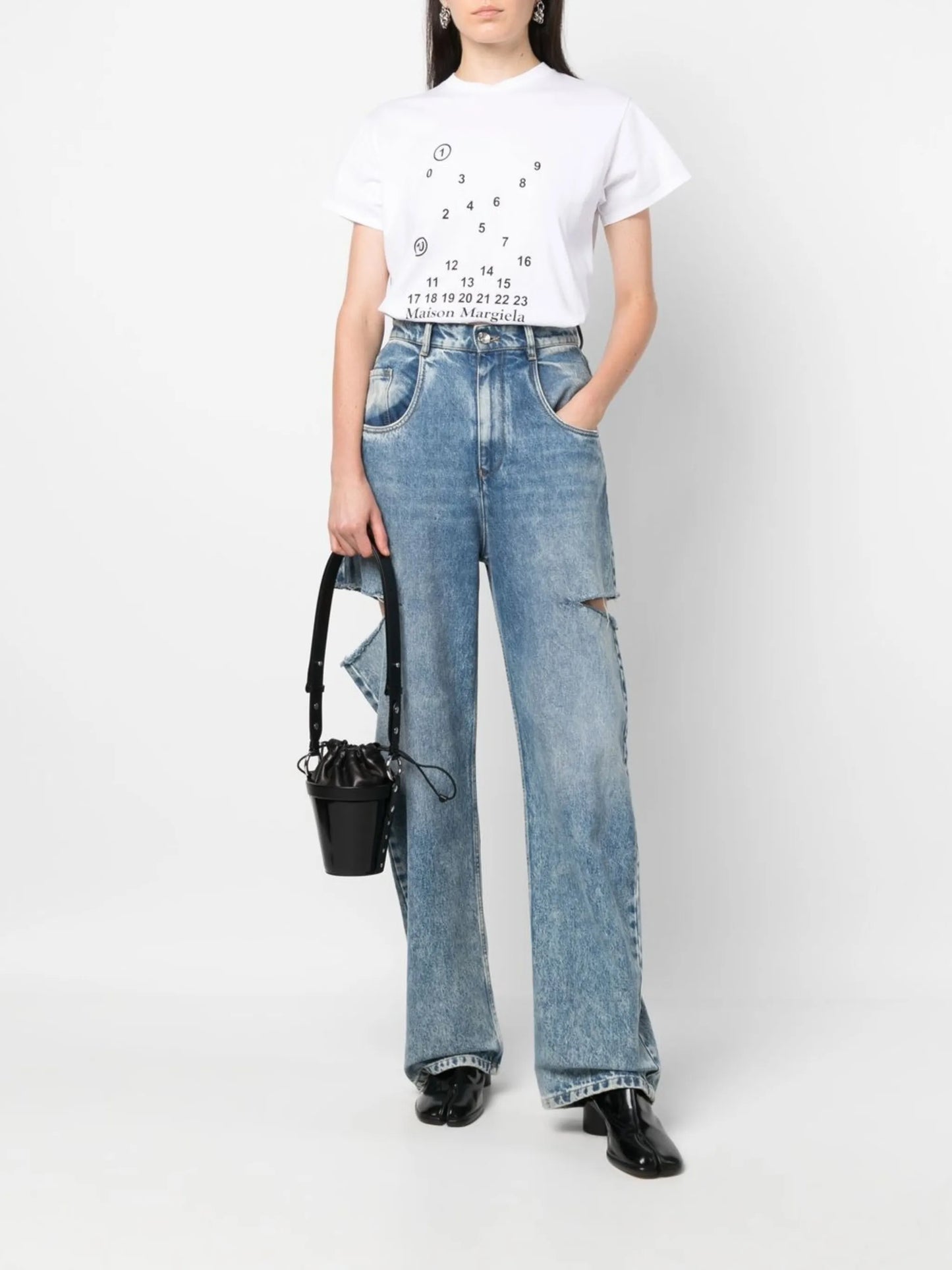numbers-motif cotton T-shirt