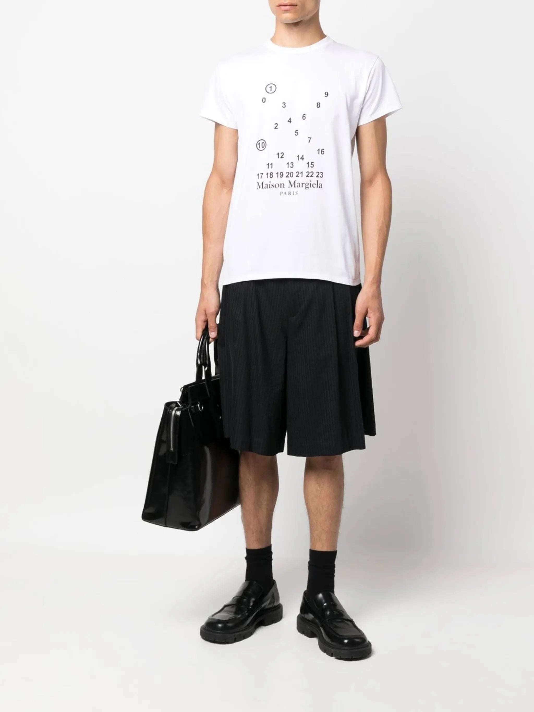 numbers-motif cotton T-shirt