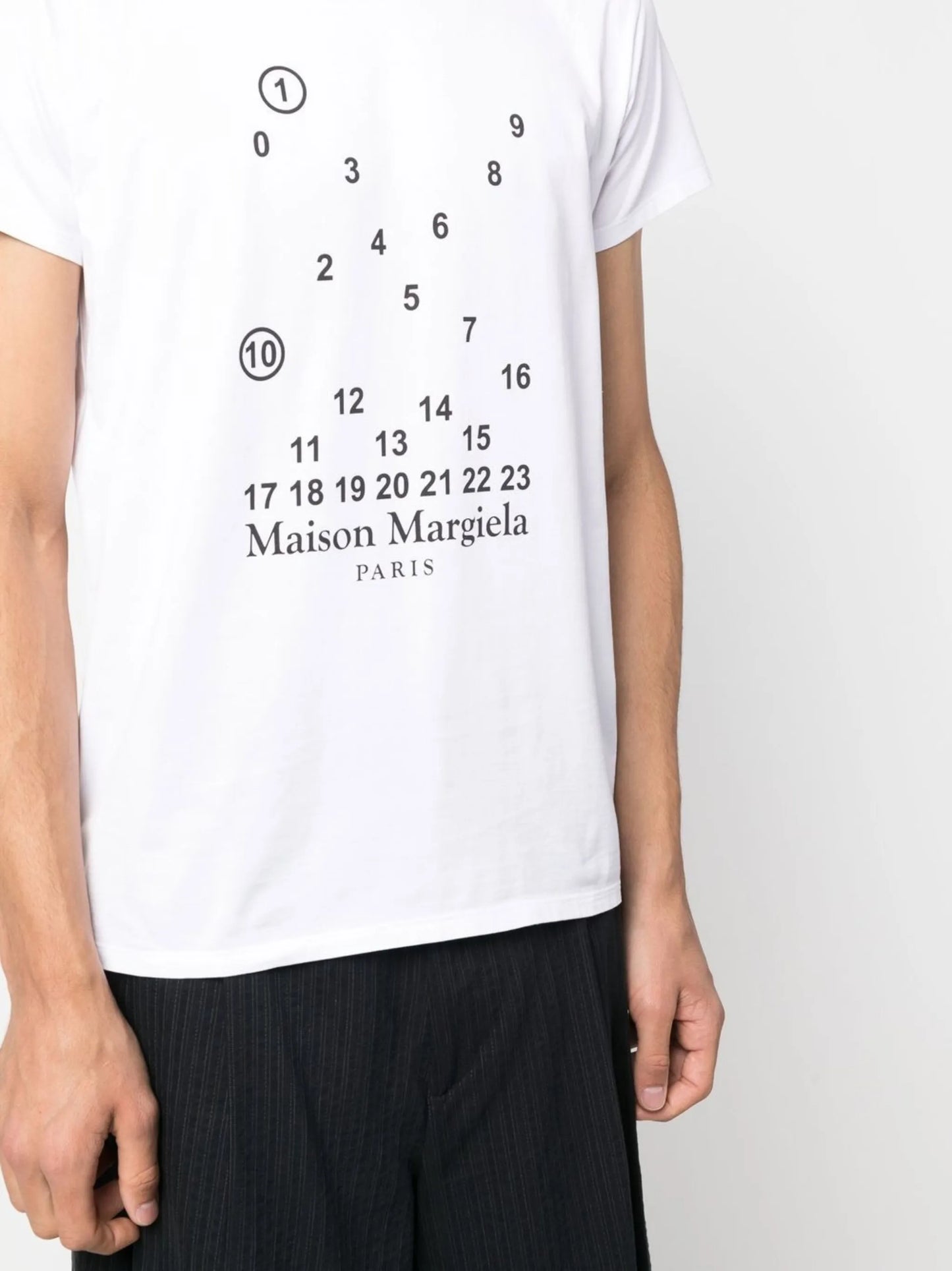 numbers-motif cotton T-shirt