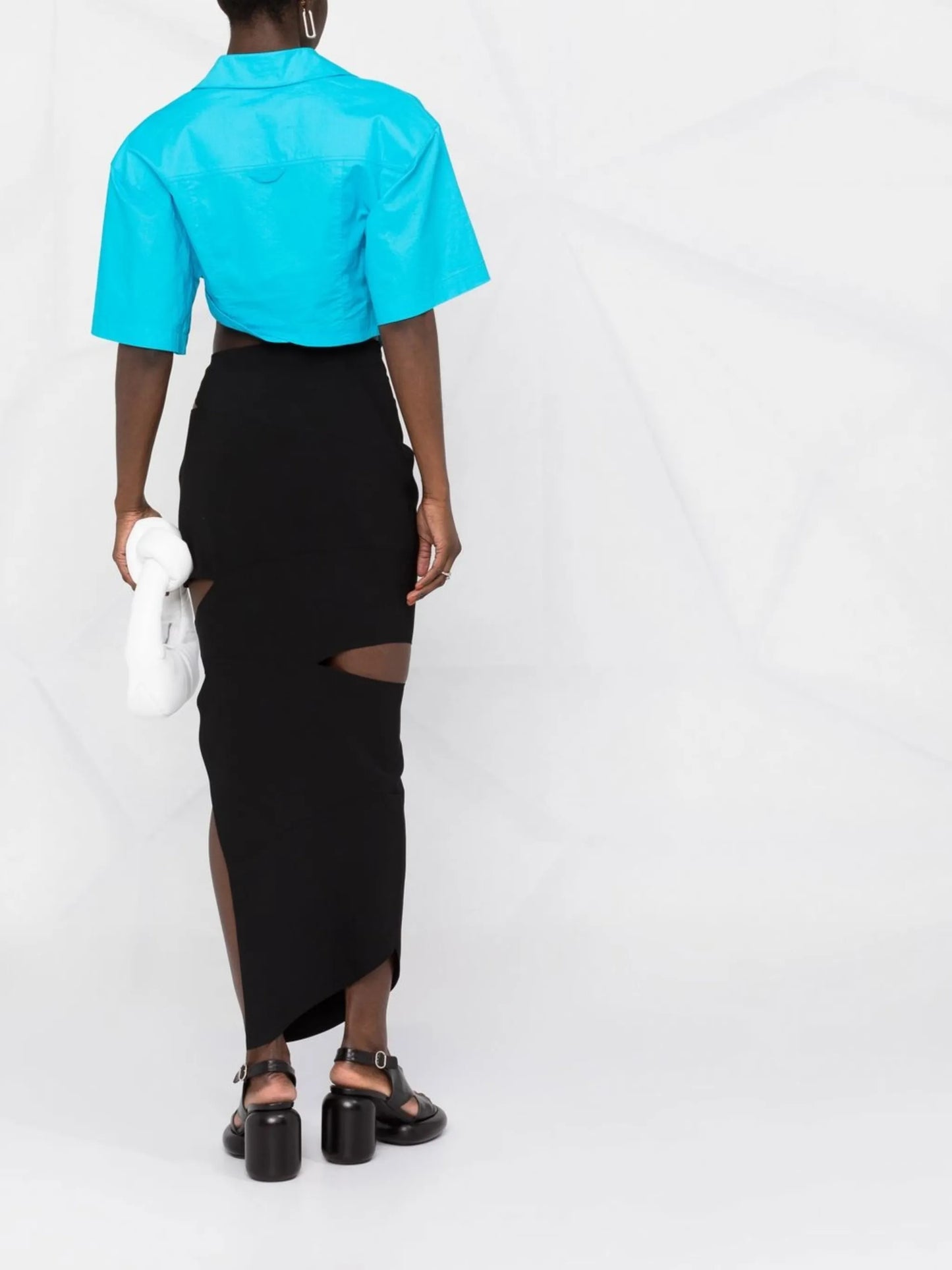 high-waisted cut-out skirt