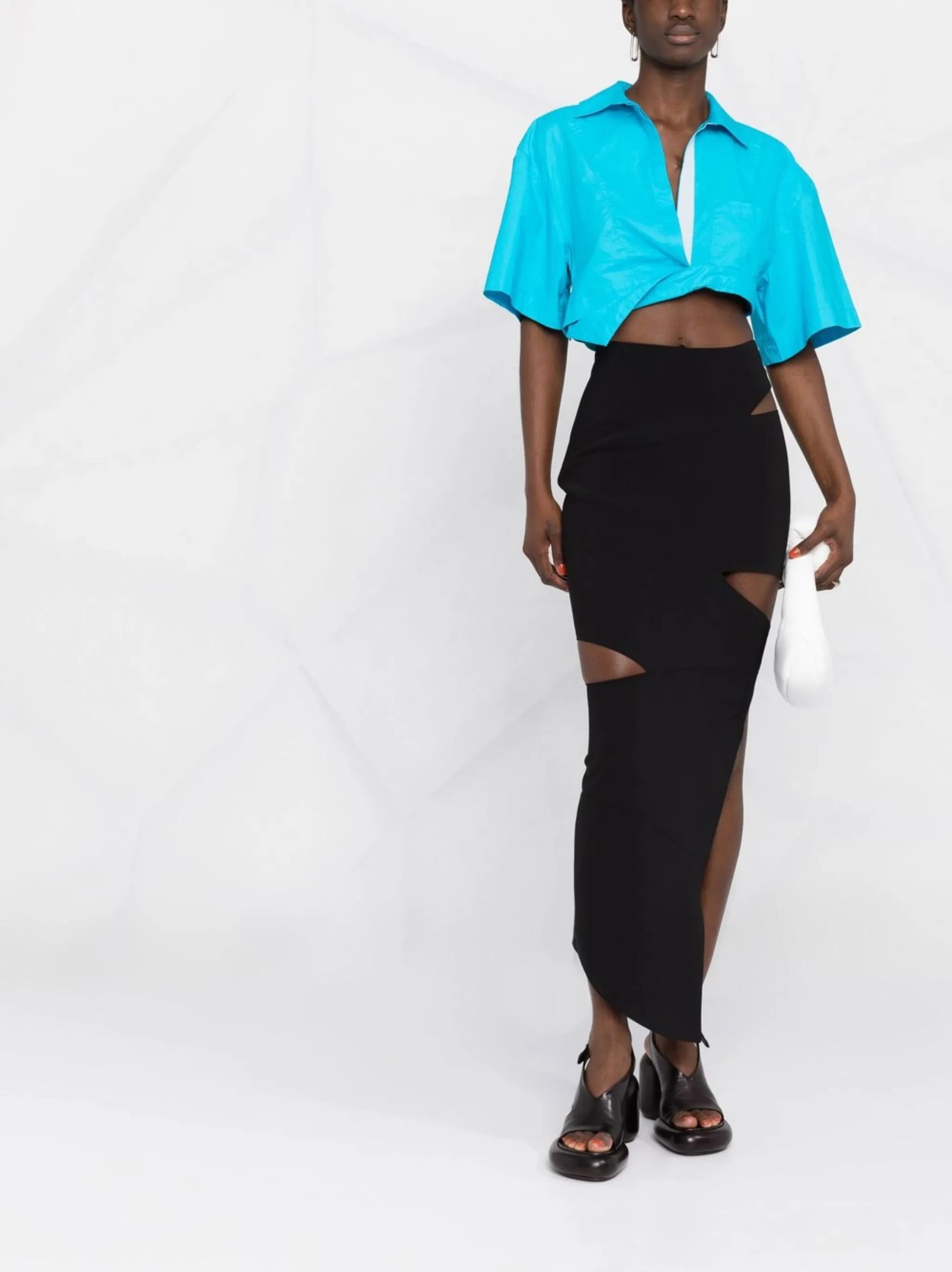 high-waisted cut-out skirt