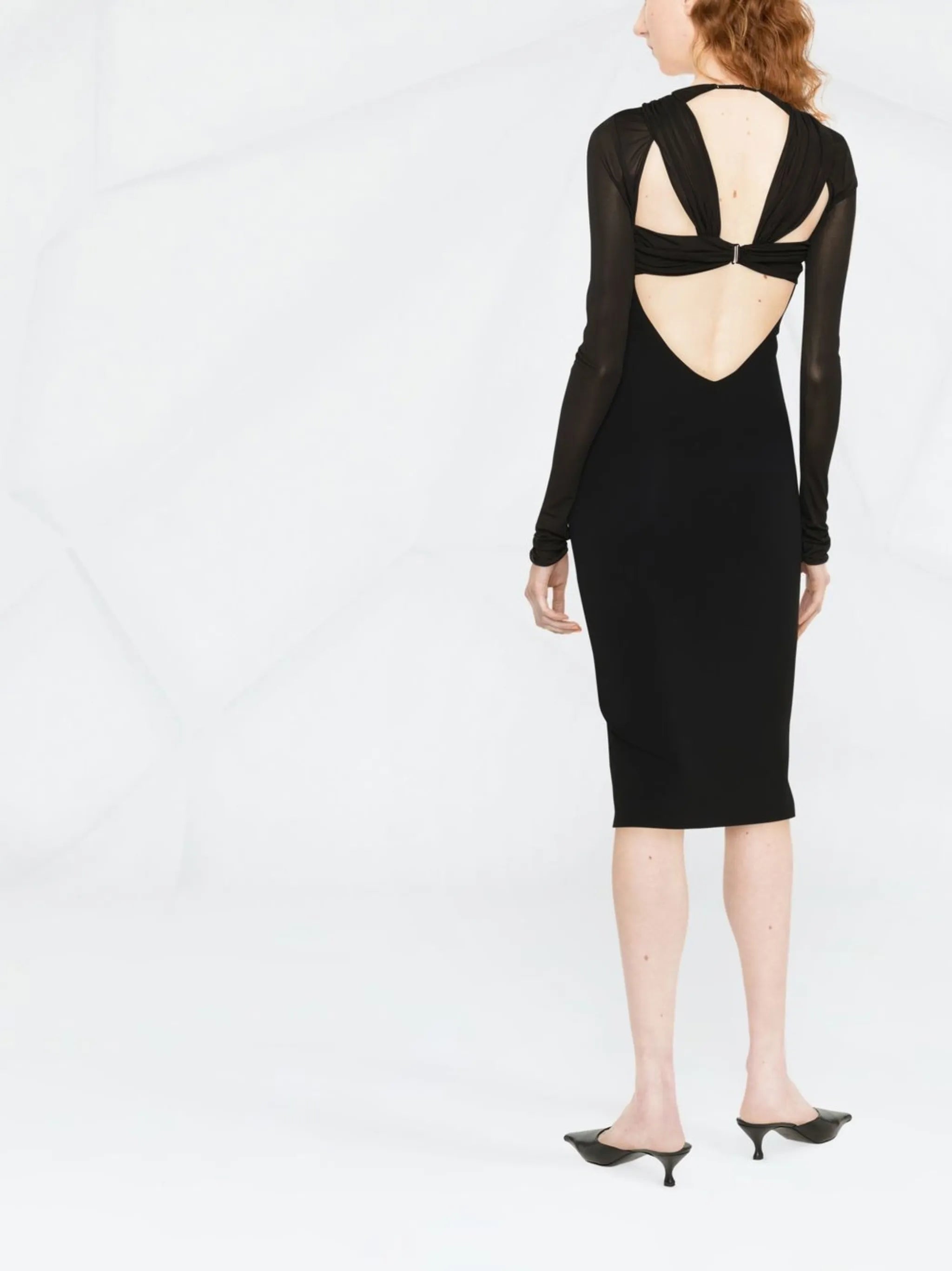 semi-sheer evening dress