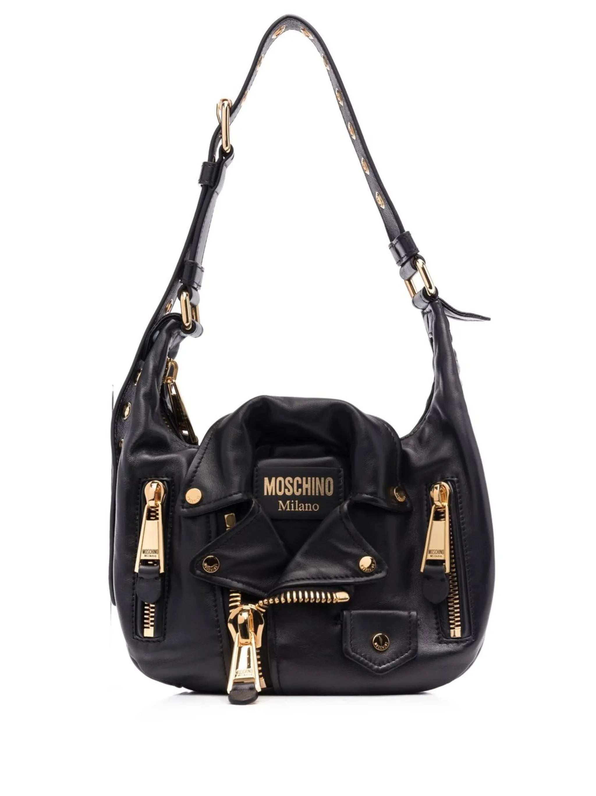 logo-plaque leather shoulder bag