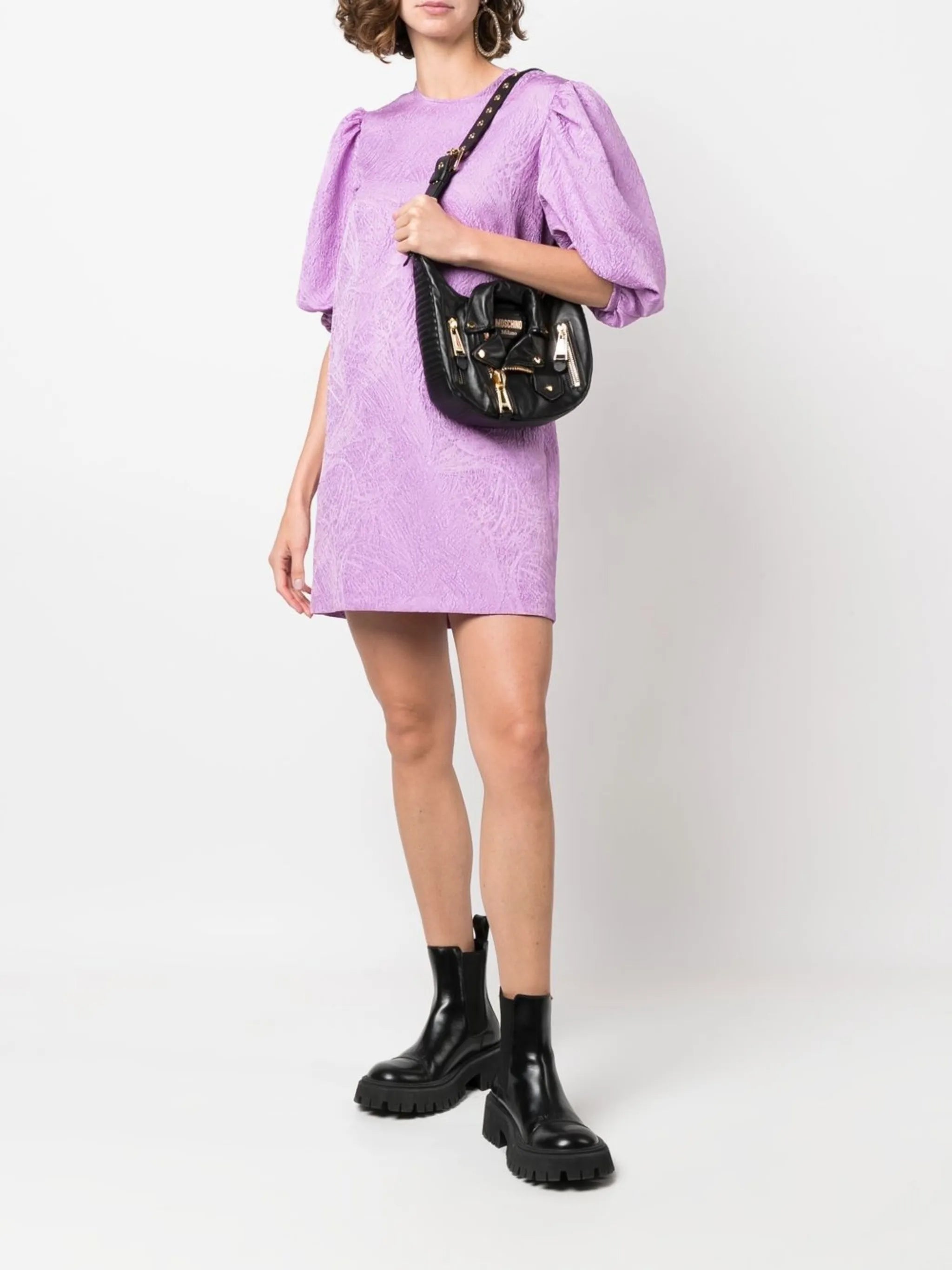 logo-plaque leather shoulder bag