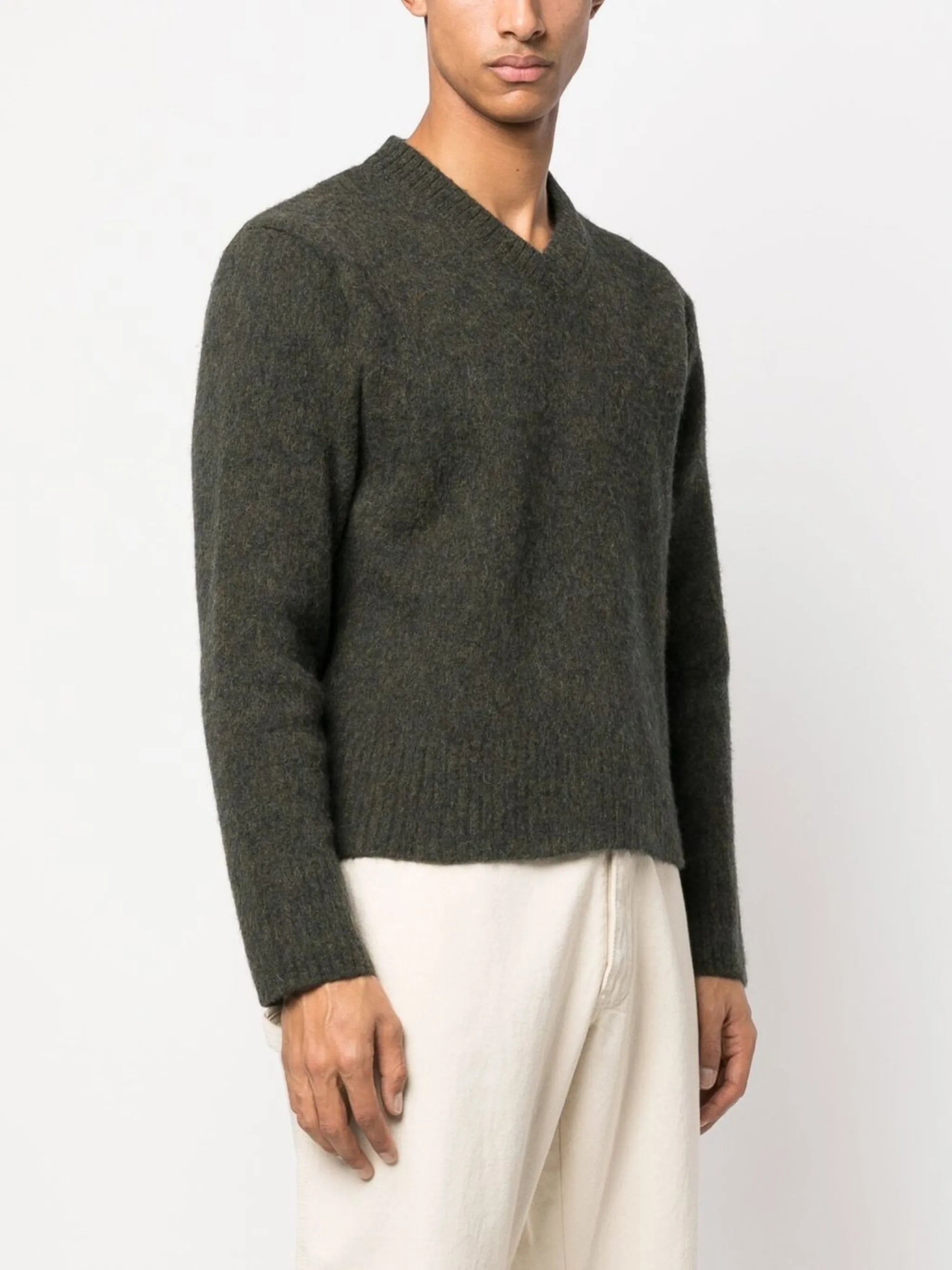V-neck wool jumper