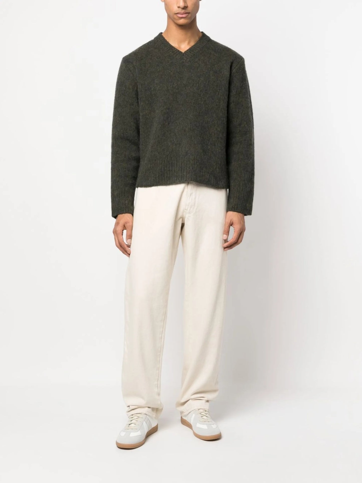 V-neck wool jumper