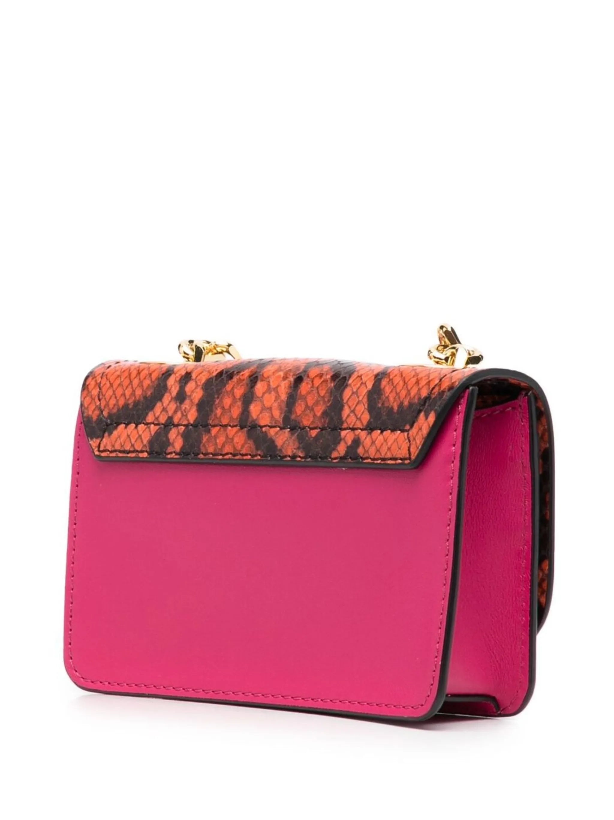 snakeskin-effect leather crossbody bag