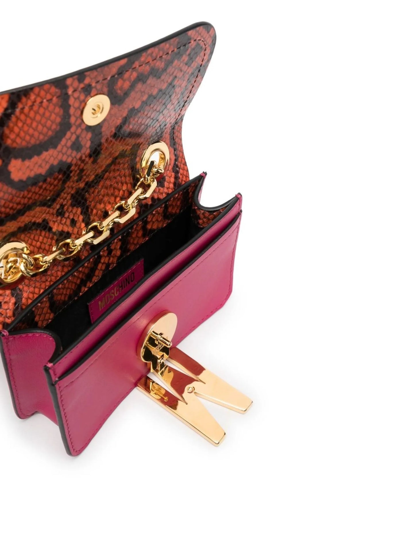 snakeskin-effect leather crossbody bag