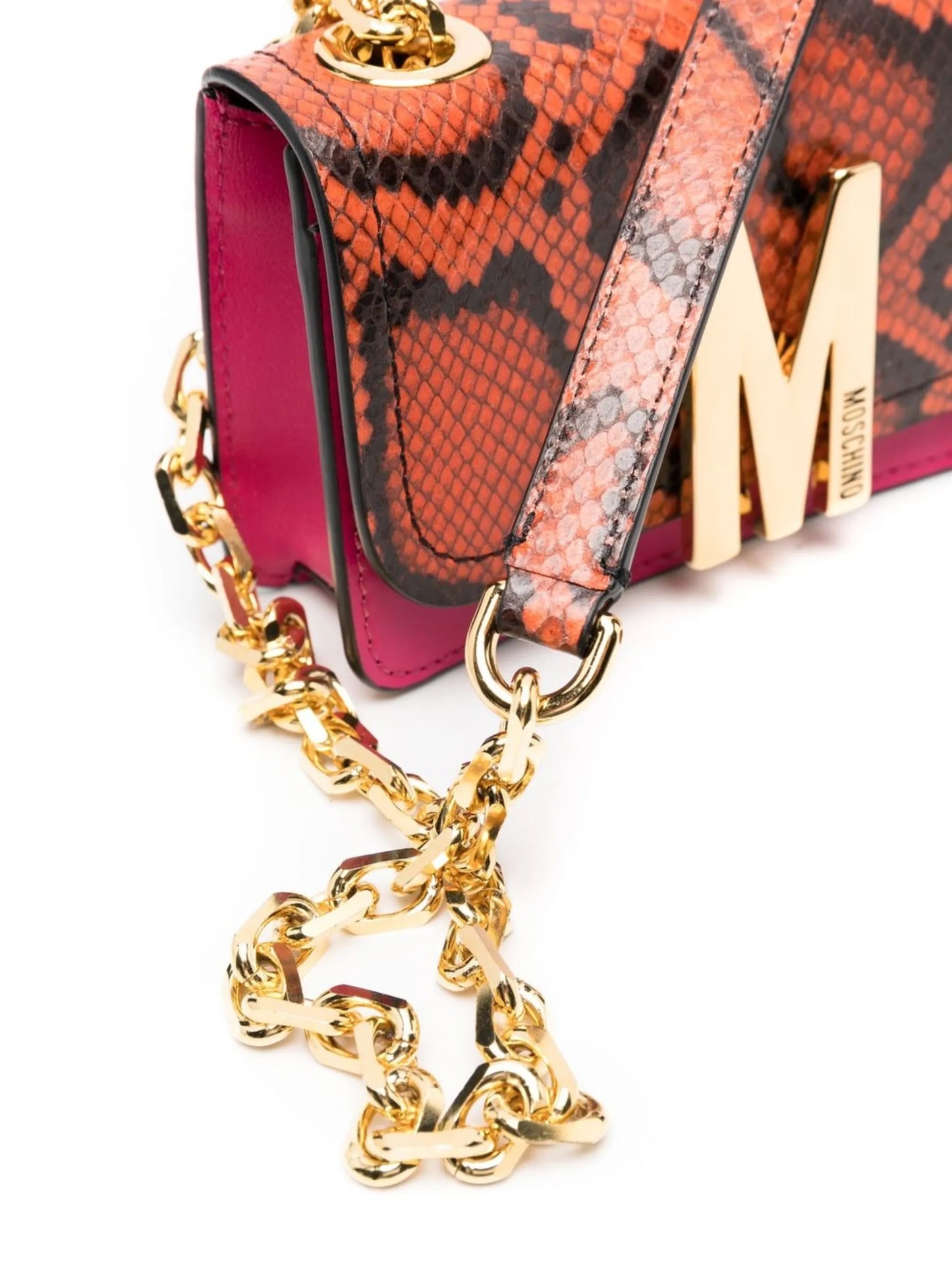 snakeskin-effect leather crossbody bag