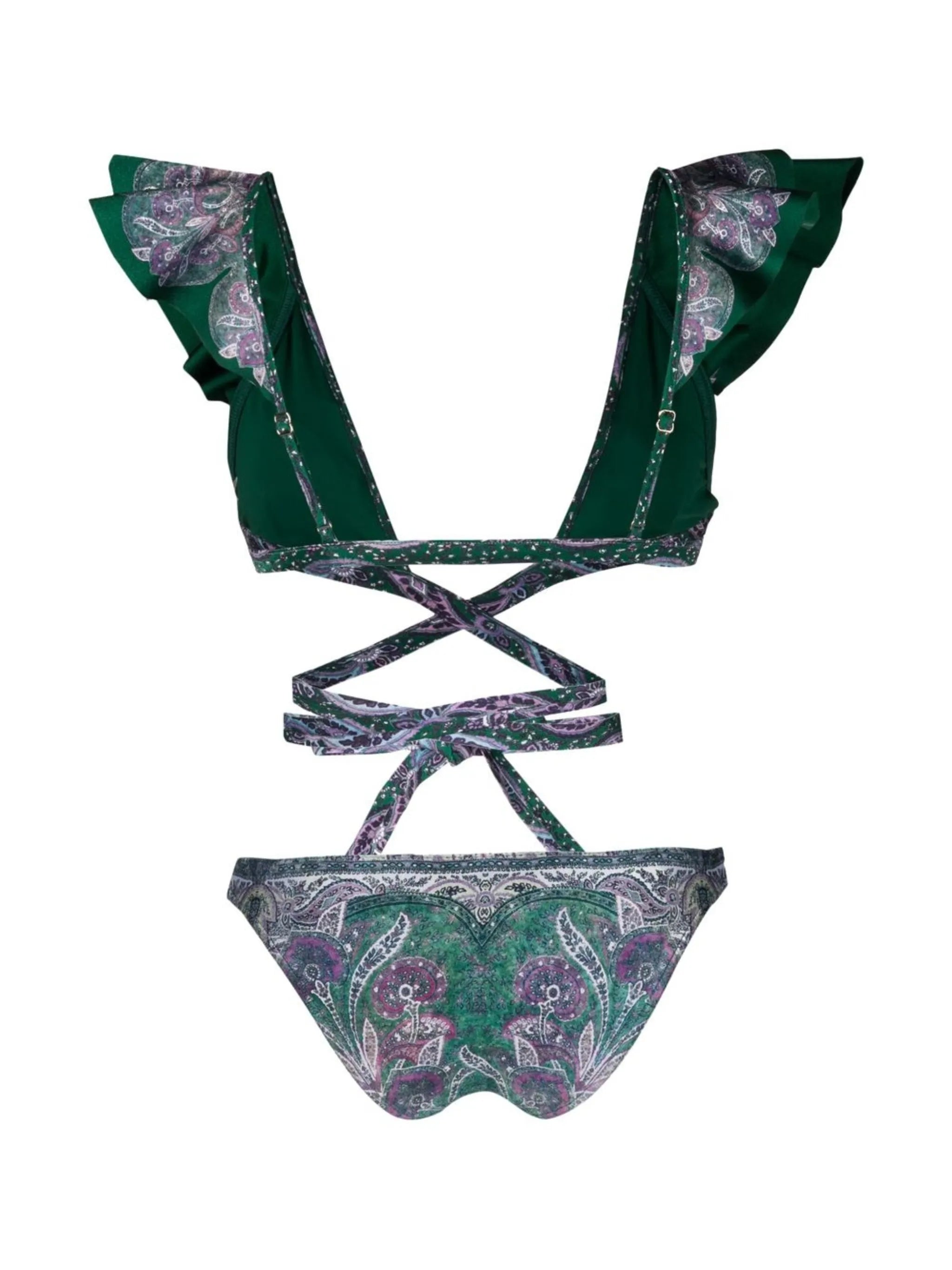paisley-print wrap-around swimsuit