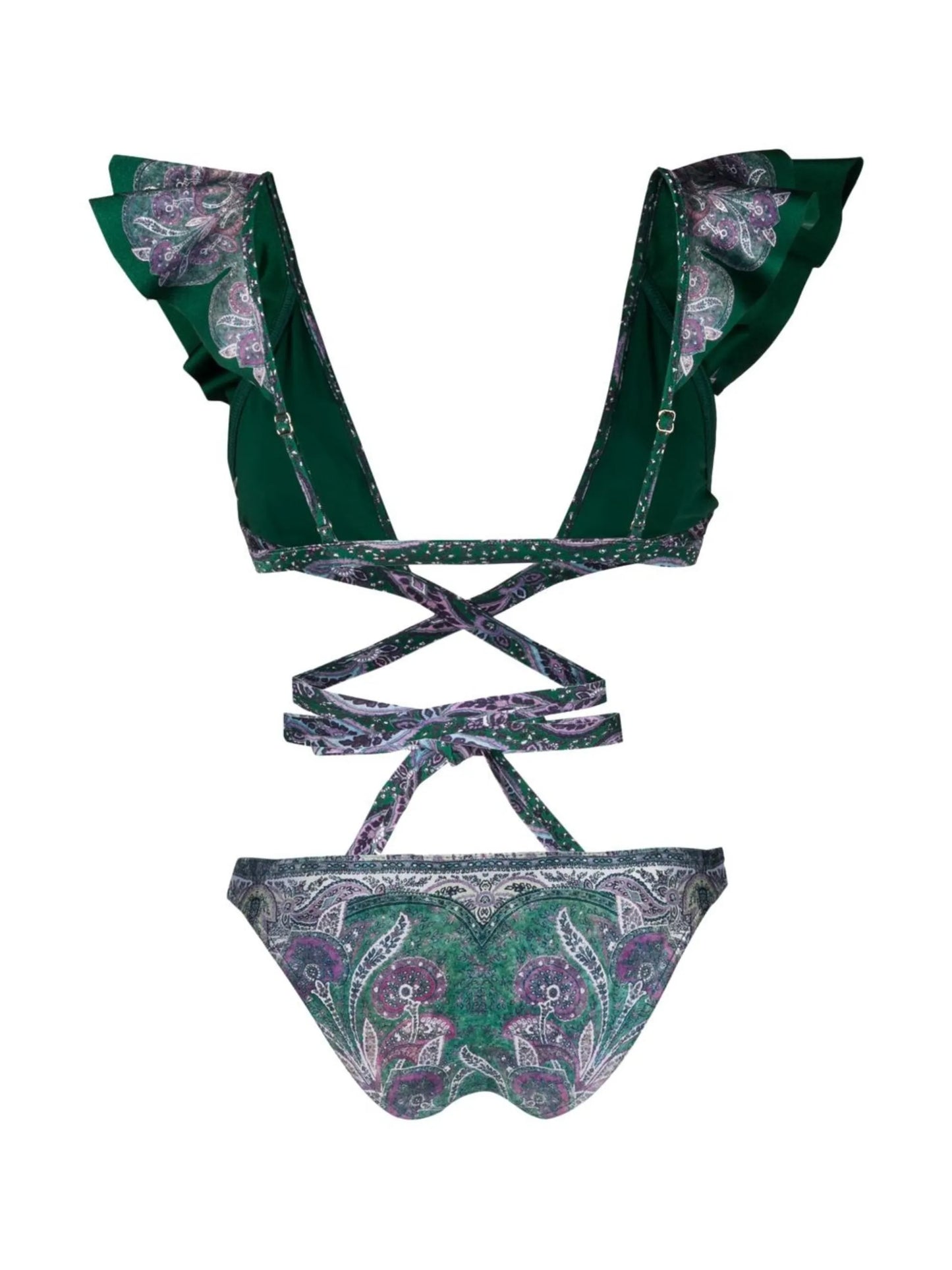 paisley-print wrap-around swimsuit