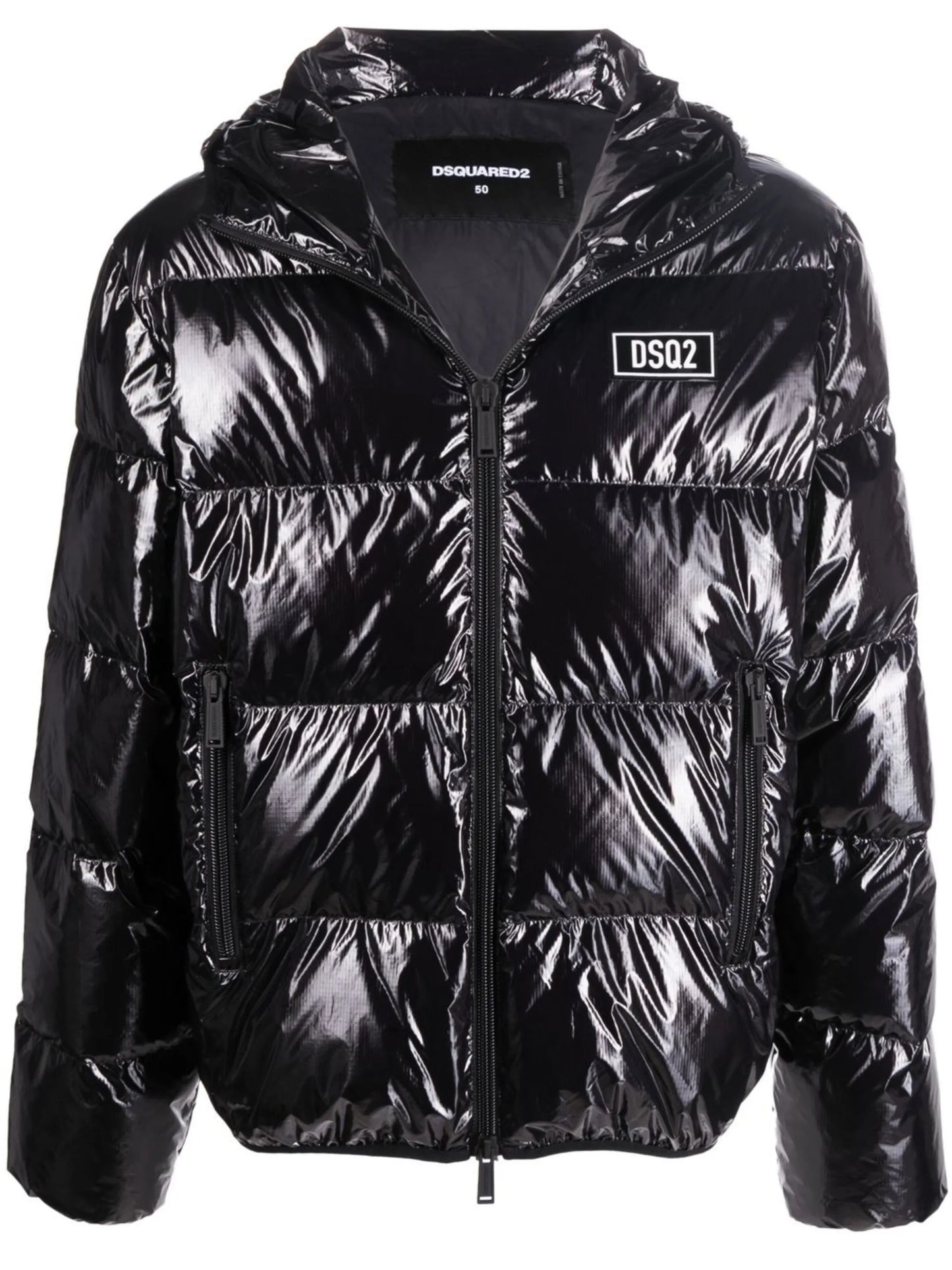 logo patch puffer jacket