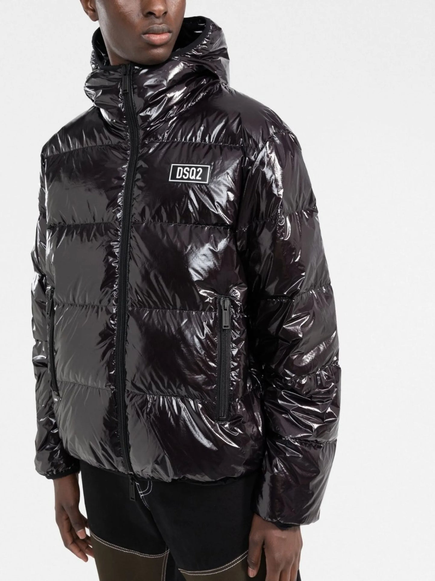 logo patch puffer jacket