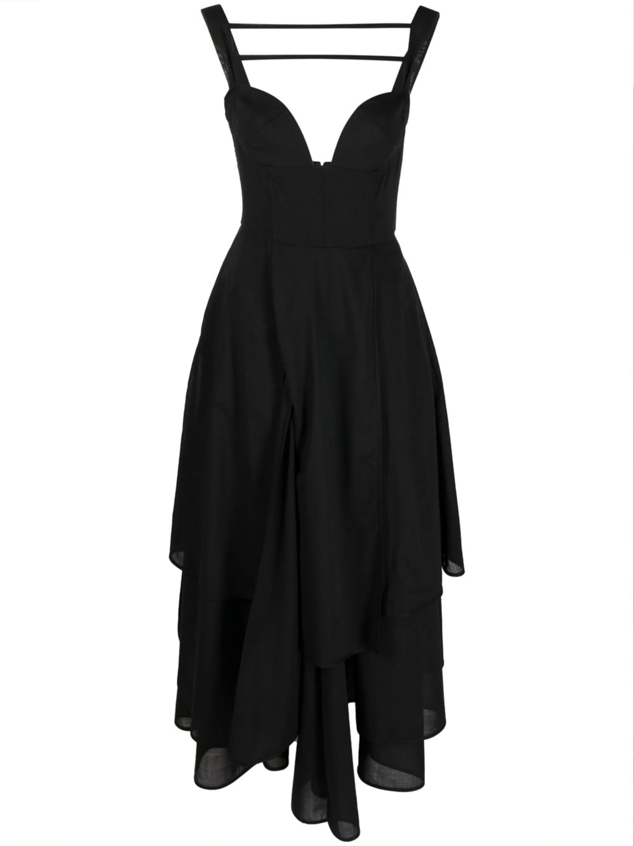 ruffled-hem dress