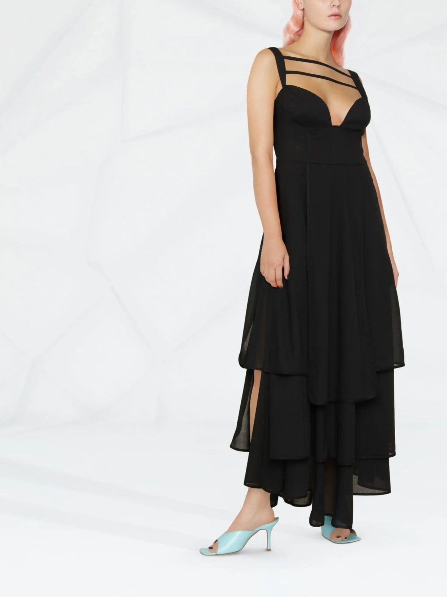 ruffled-hem dress