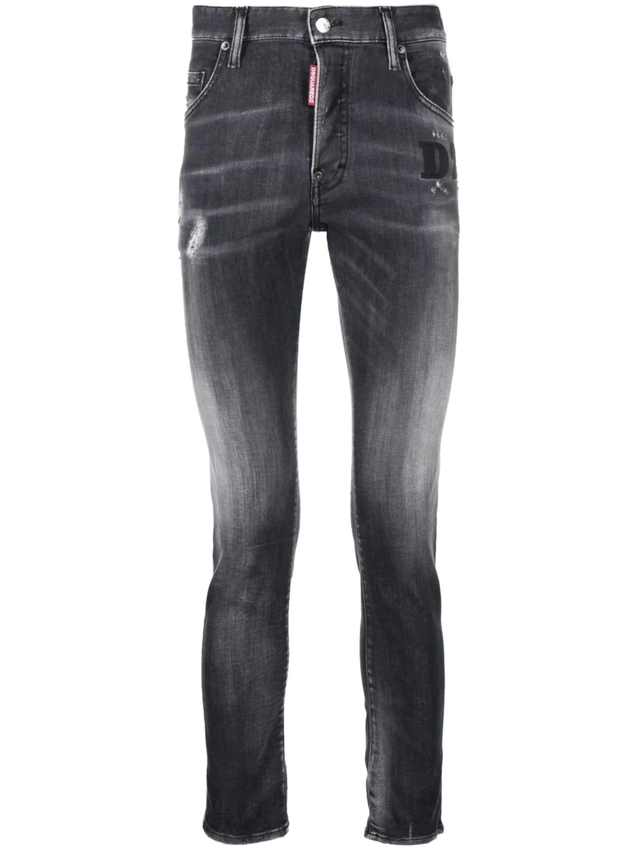 faded skinny-fit jeans