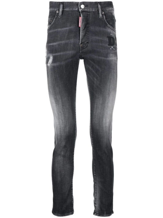 faded skinny-fit jeans