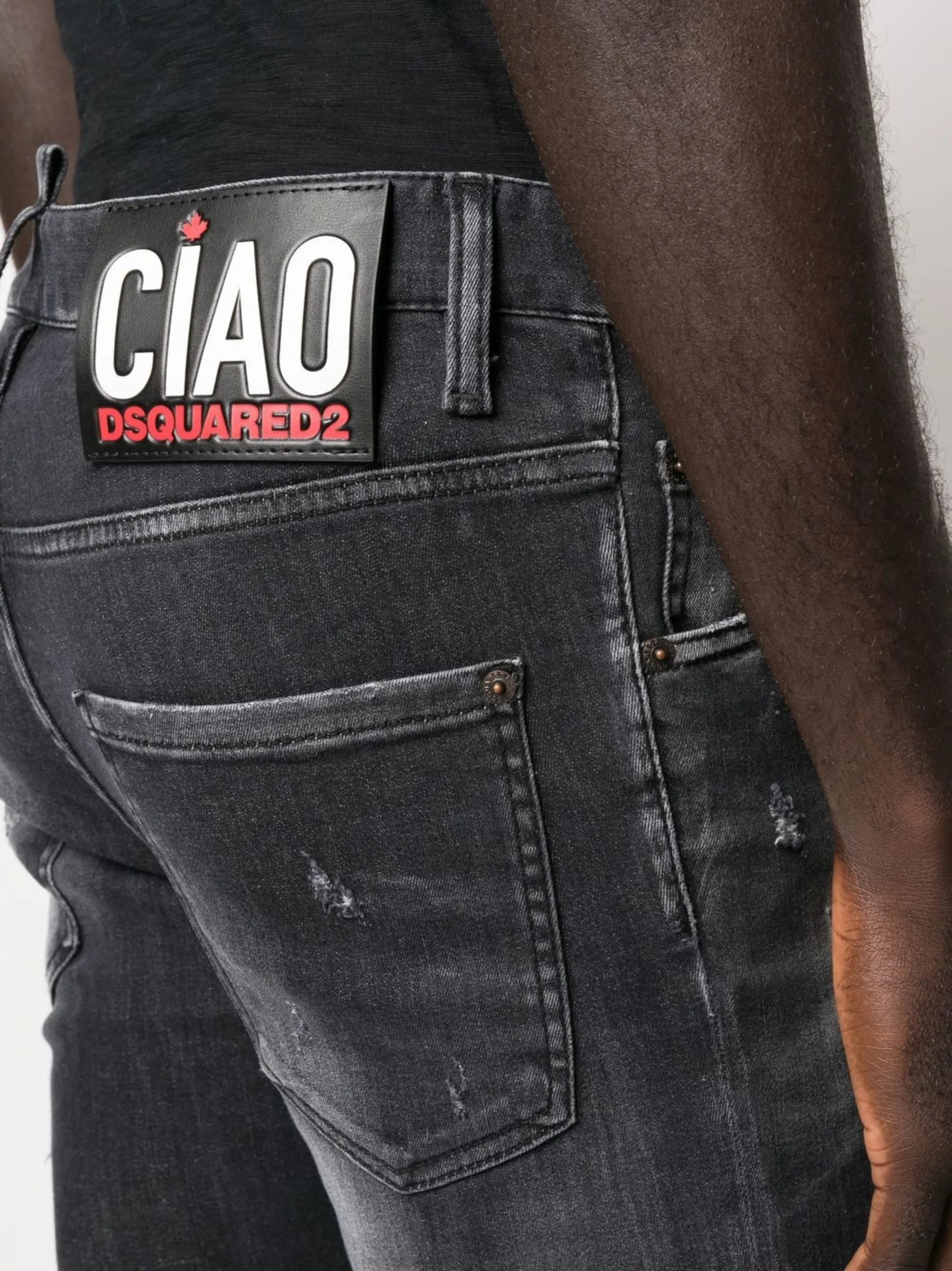 faded skinny-fit jeans