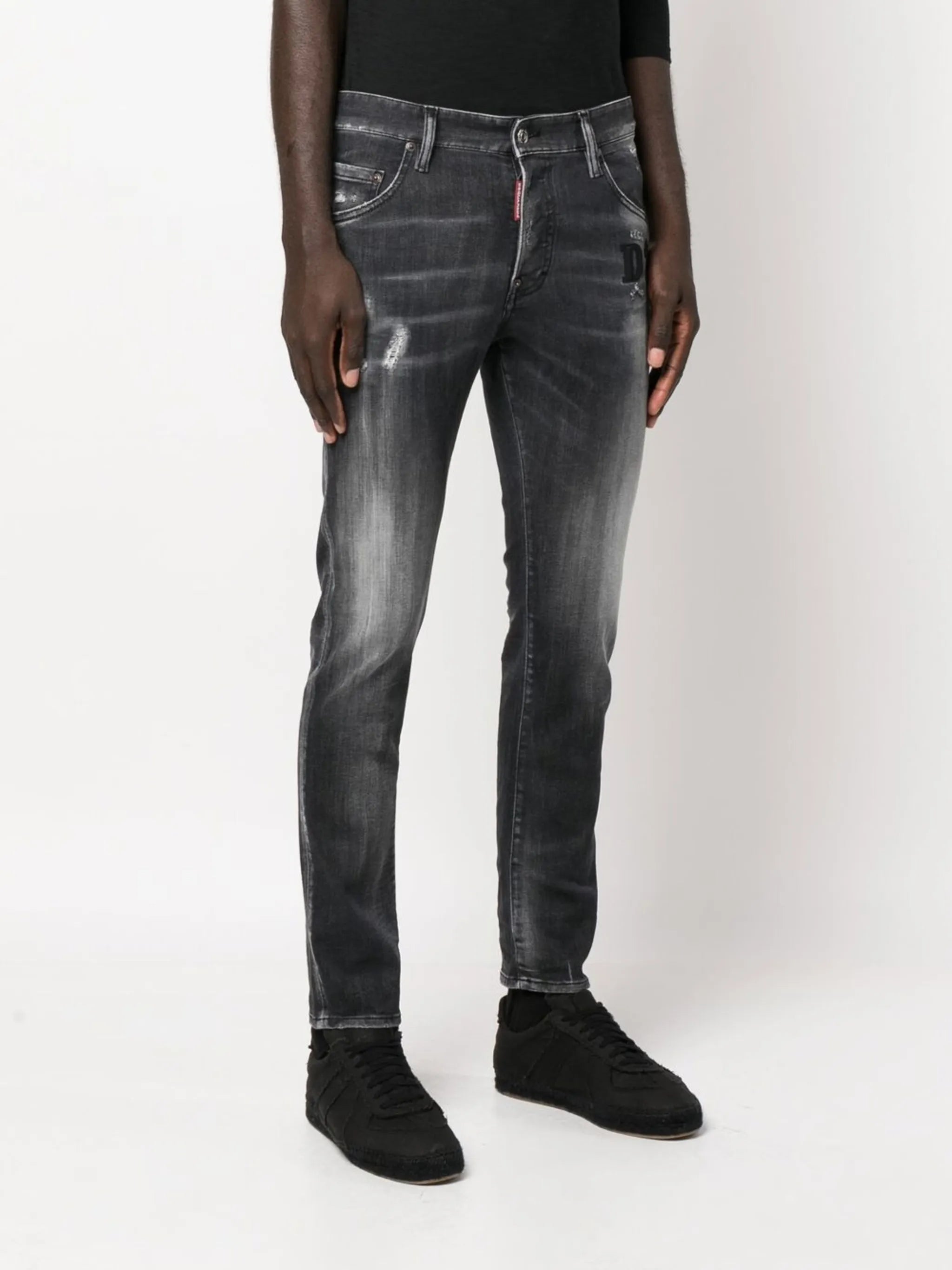 faded skinny-fit jeans