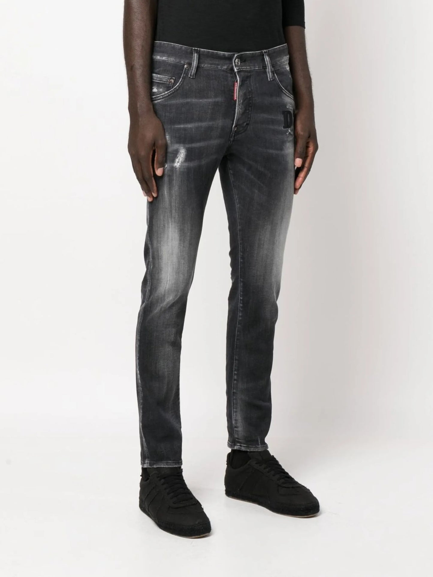 faded skinny-fit jeans