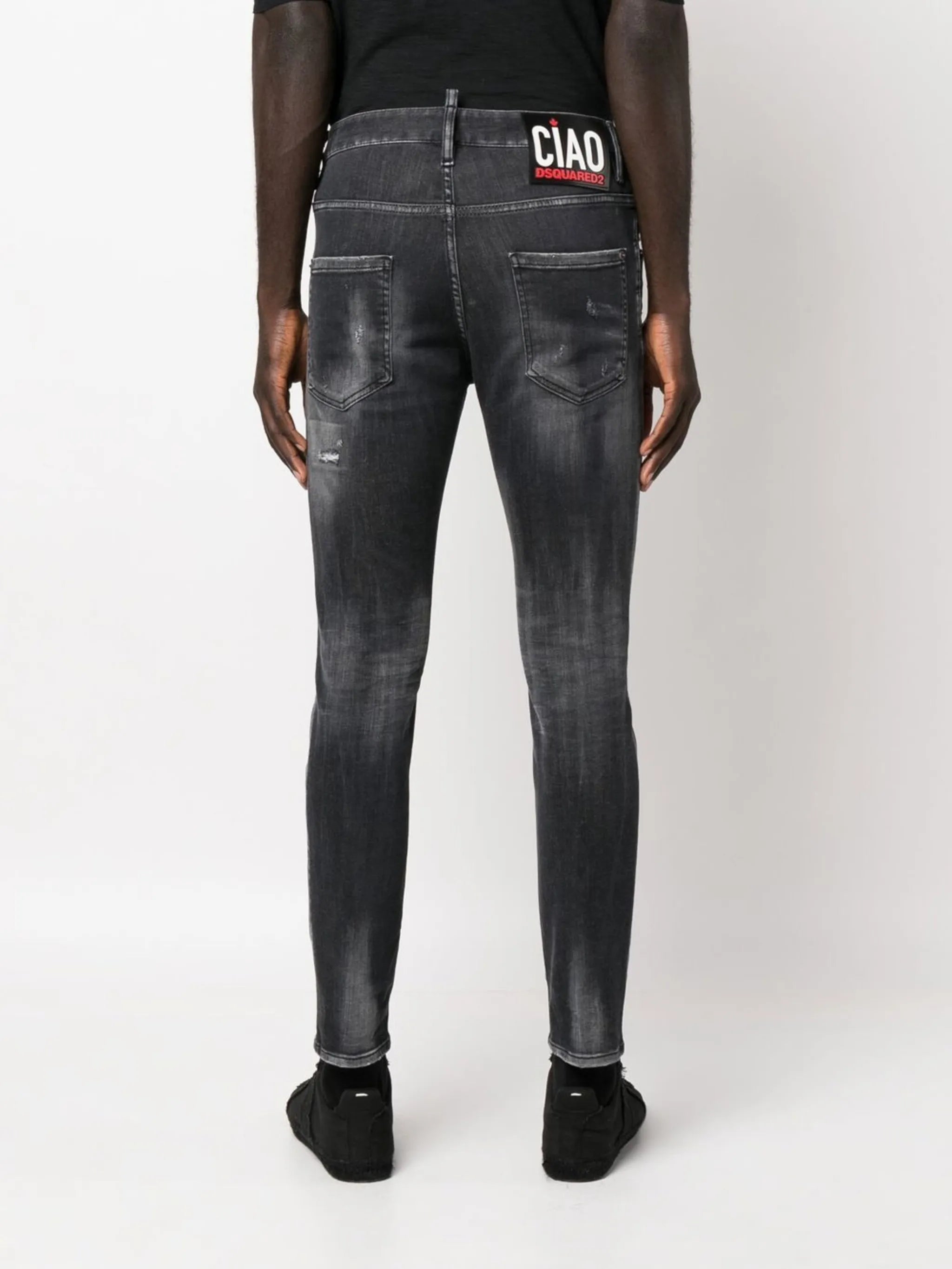 faded skinny-fit jeans