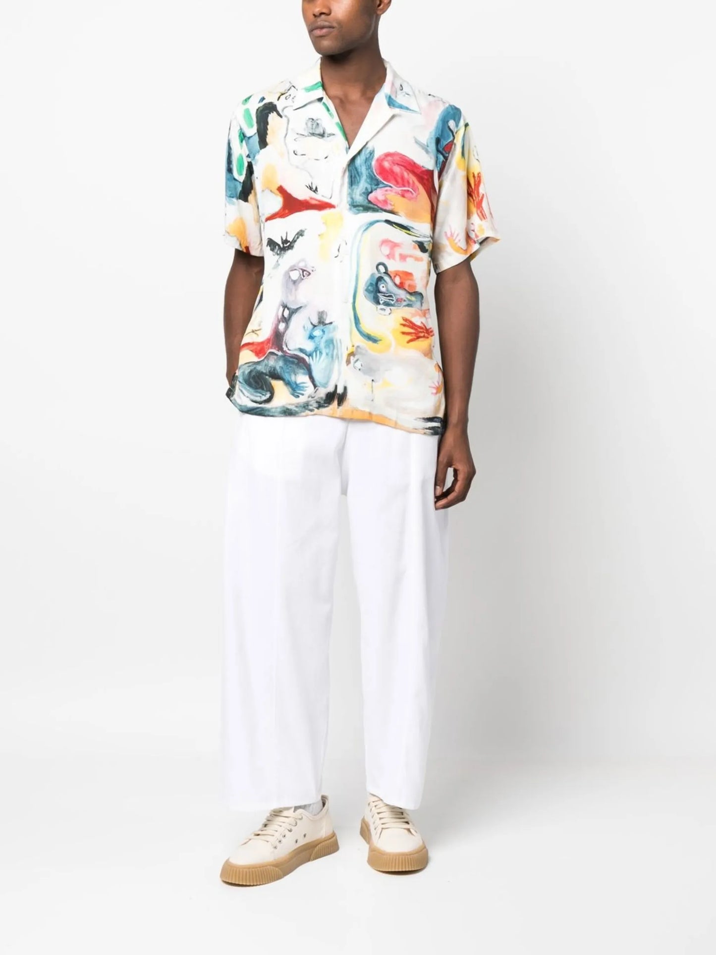 abstract graphic print shirt