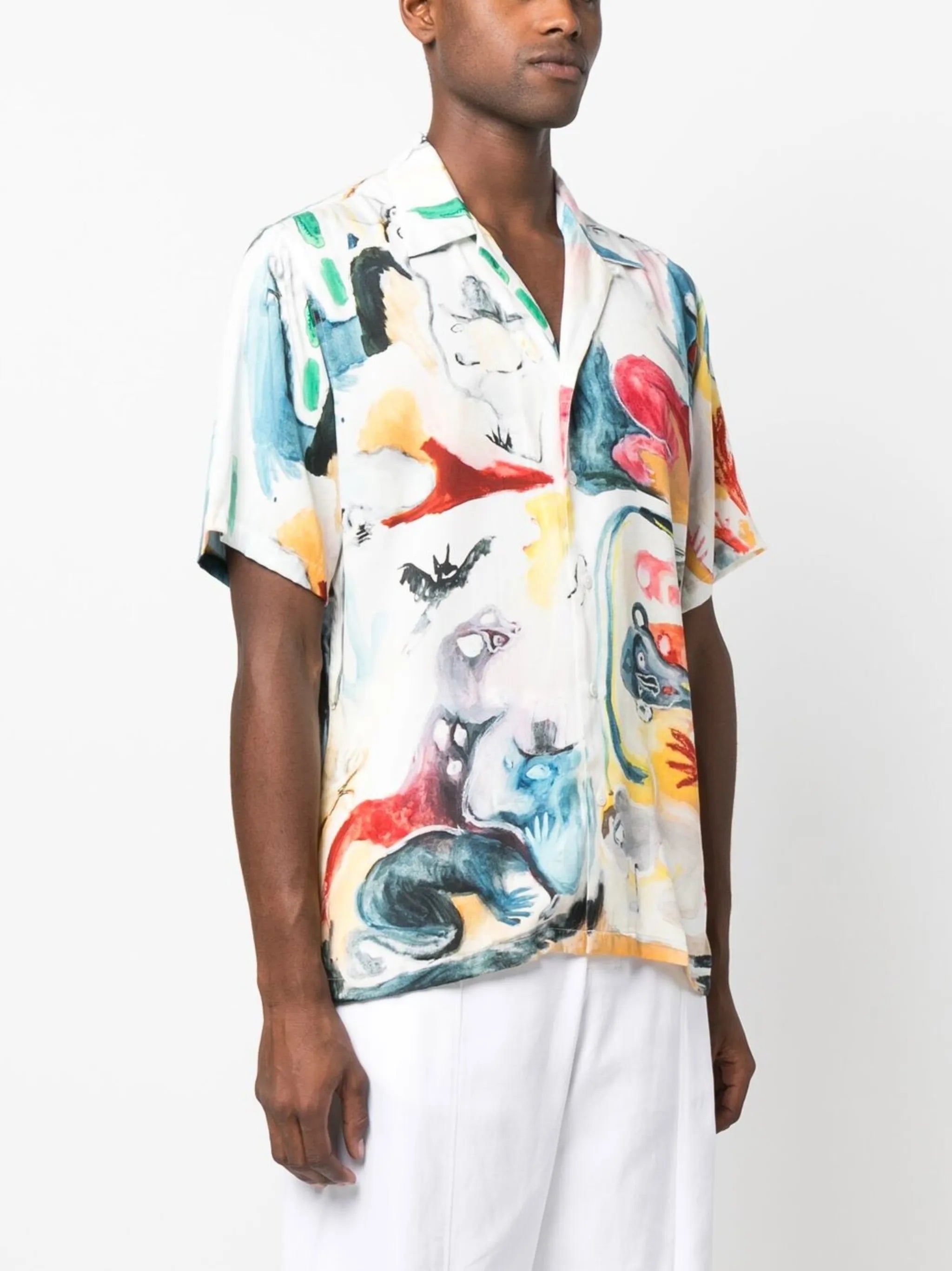 abstract graphic print shirt