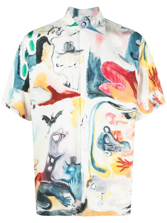 abstract graphic print shirt
