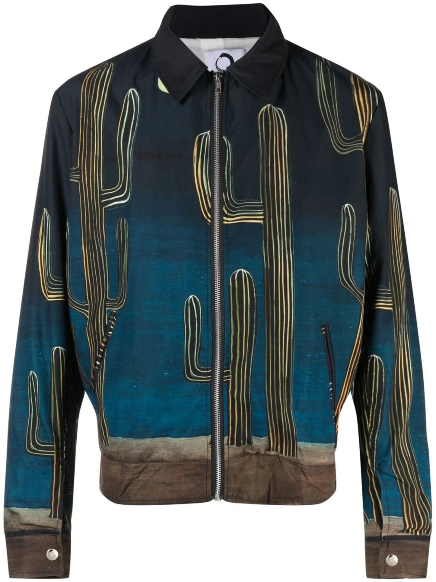 graphic-print zip-up jacket