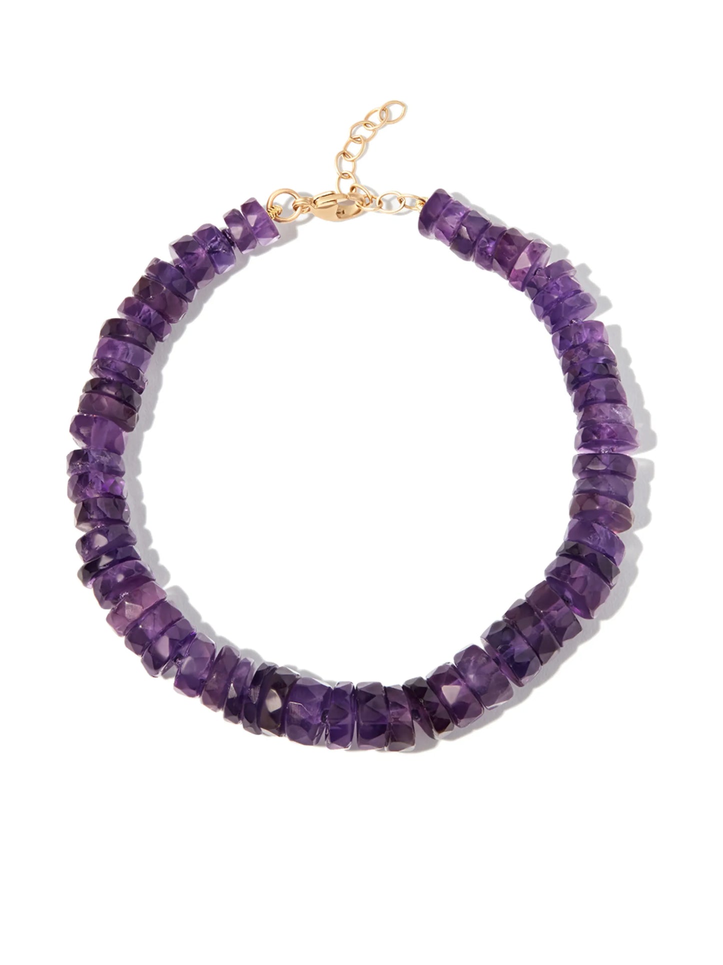 14kt yellow gold amethyst beaded bracelet
