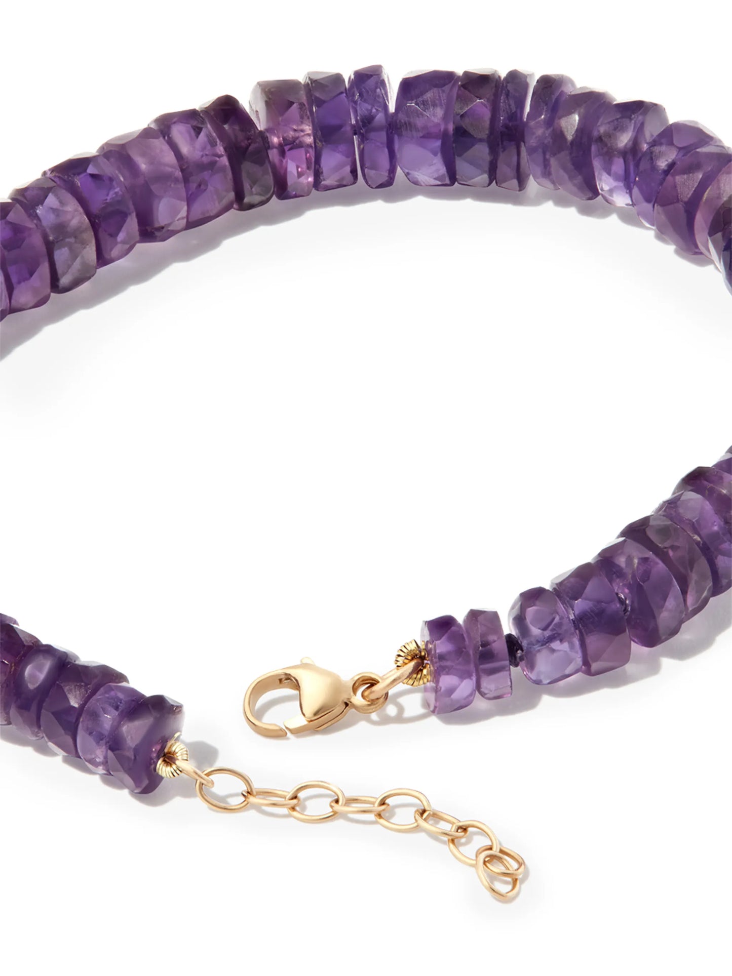 14kt yellow gold amethyst beaded bracelet