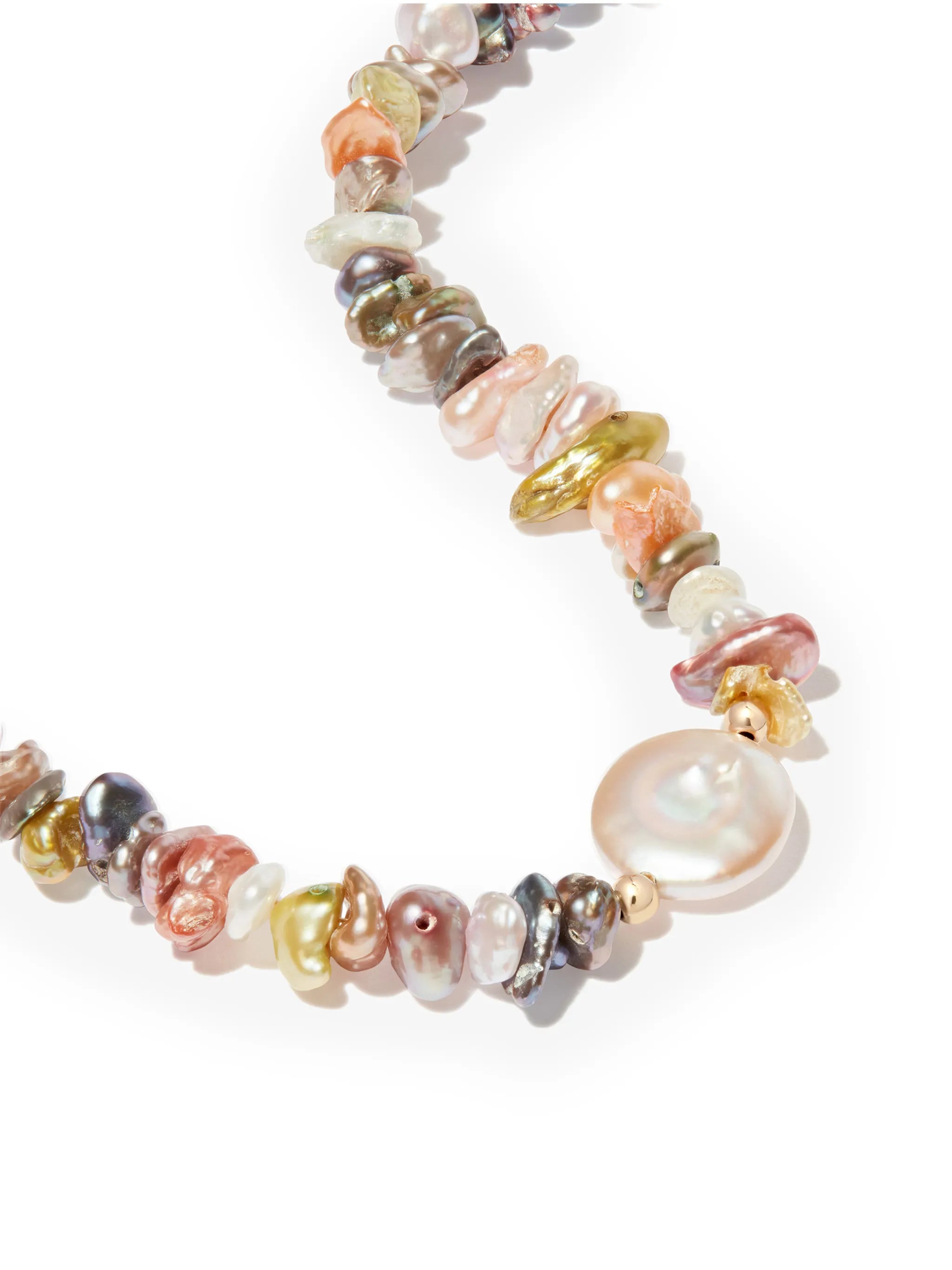 rainbow pearl beaded necklace