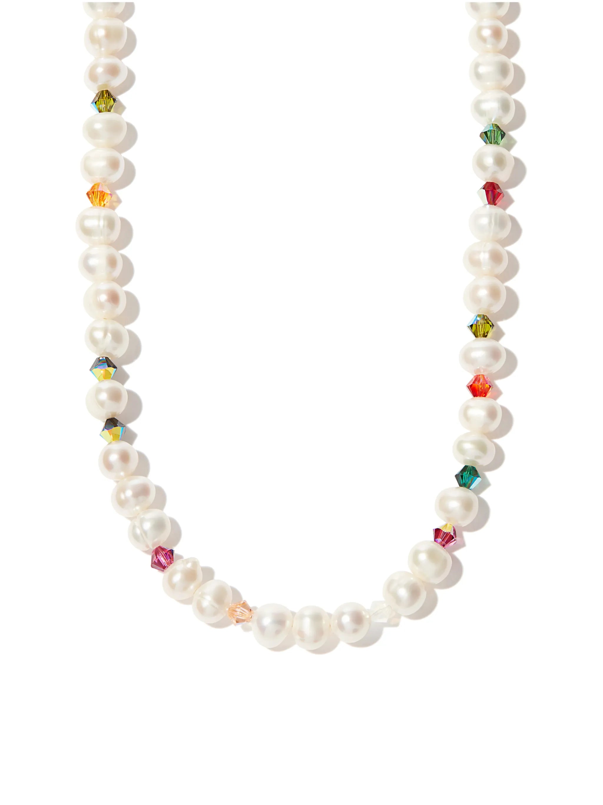 pearl and crystal beaded necklace