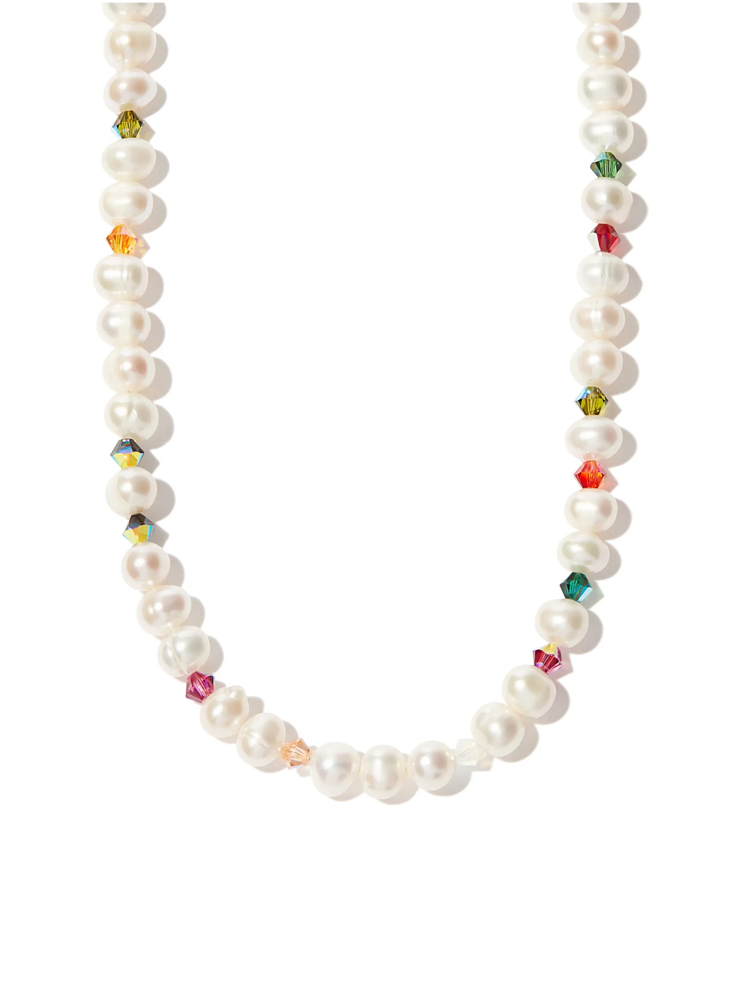 pearl and crystal beaded necklace