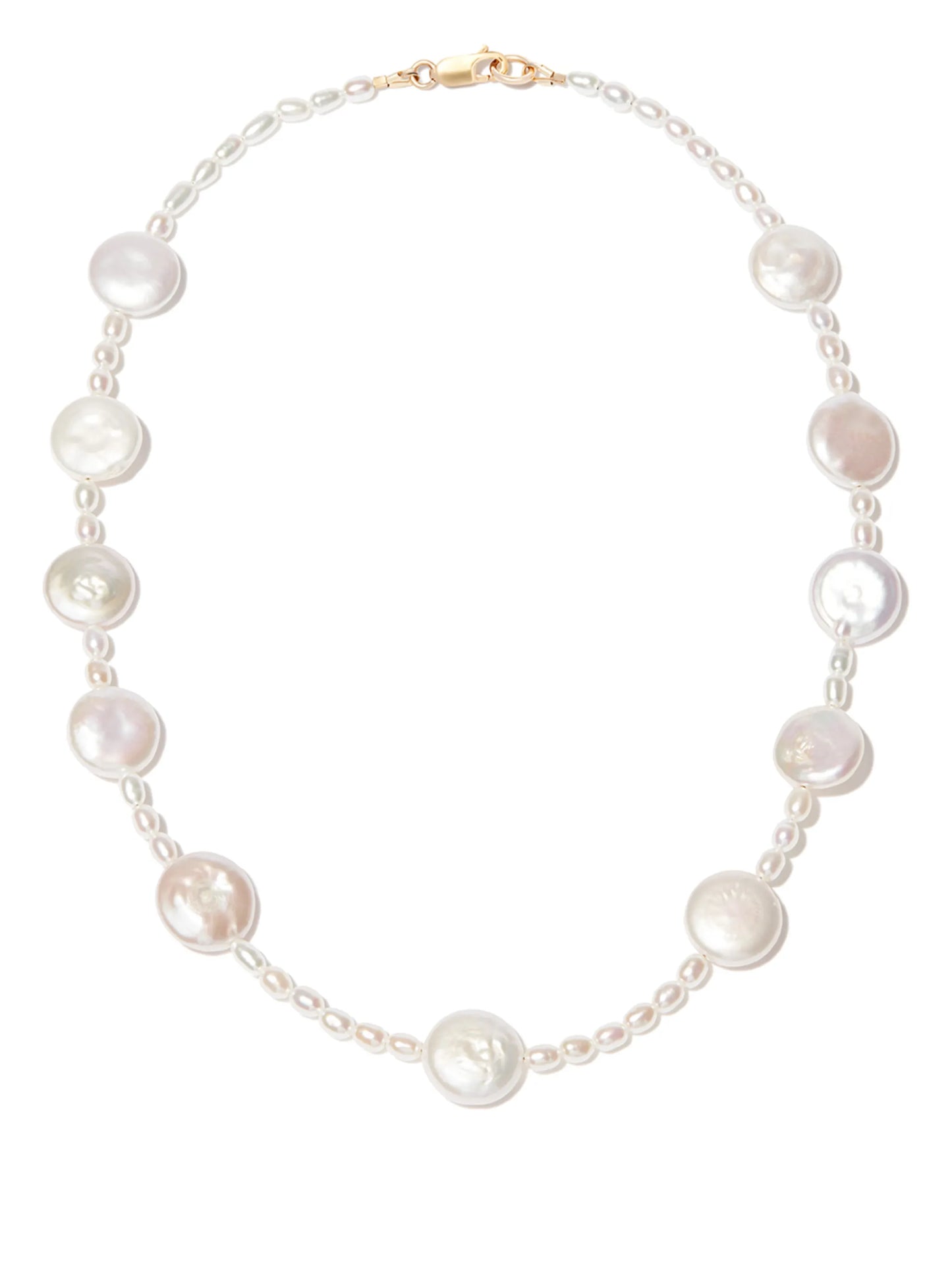 pearl flat bead necklace