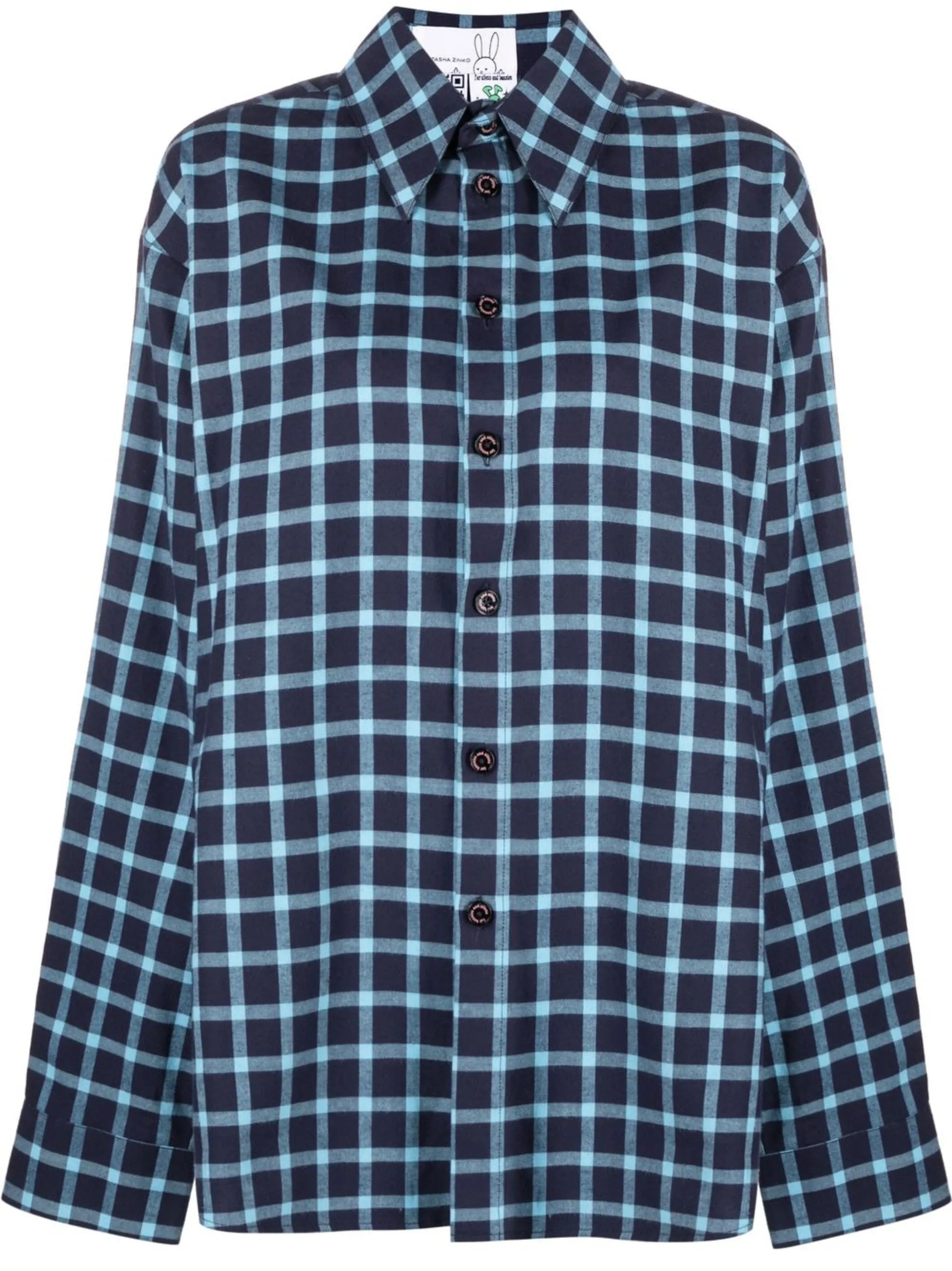 check-print oversized shirt
