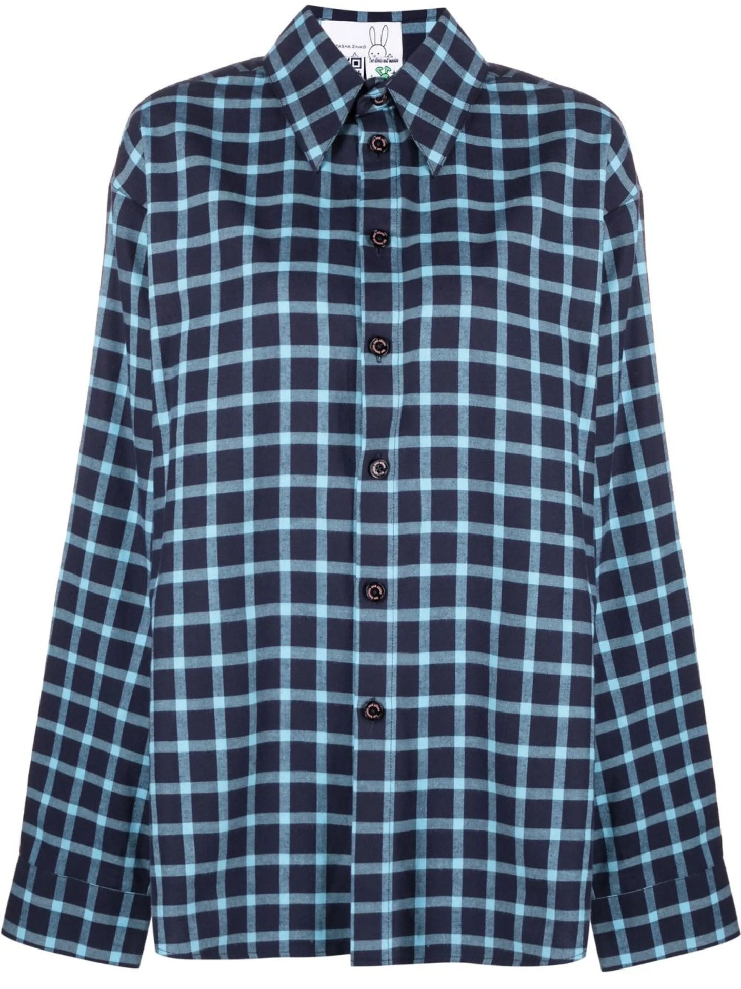 check-print oversized shirt