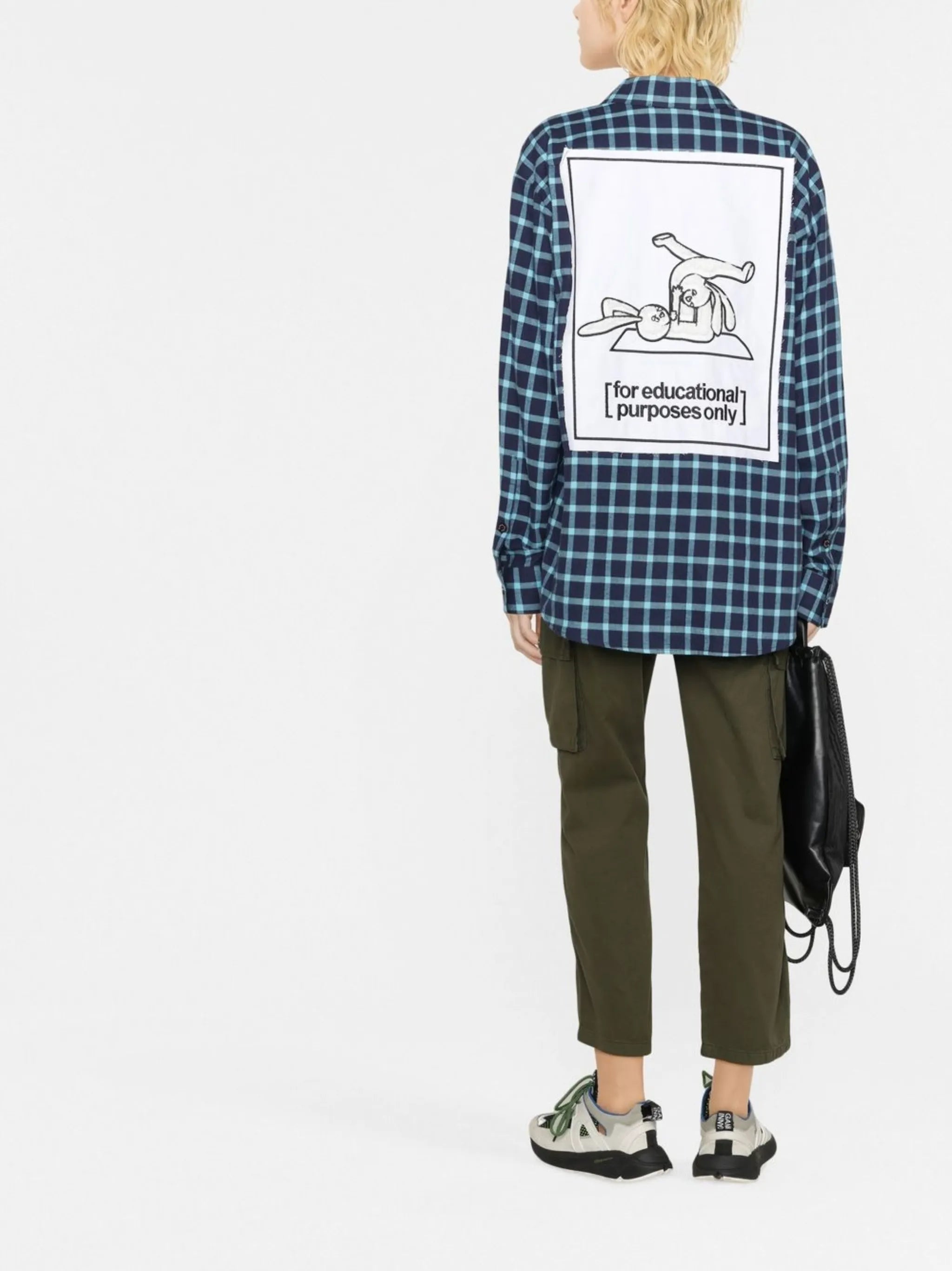 check-print oversized shirt