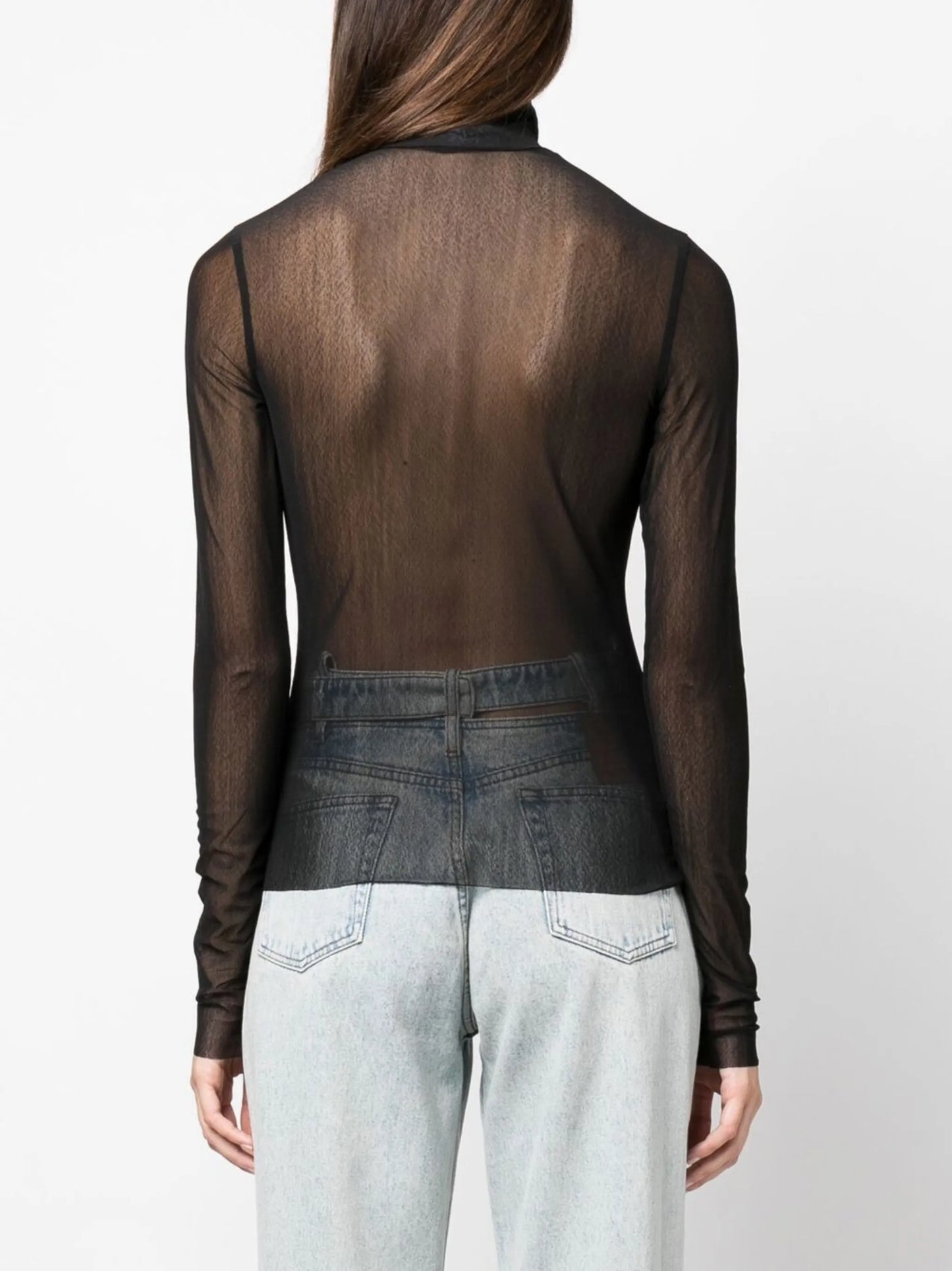 high neck mesh top