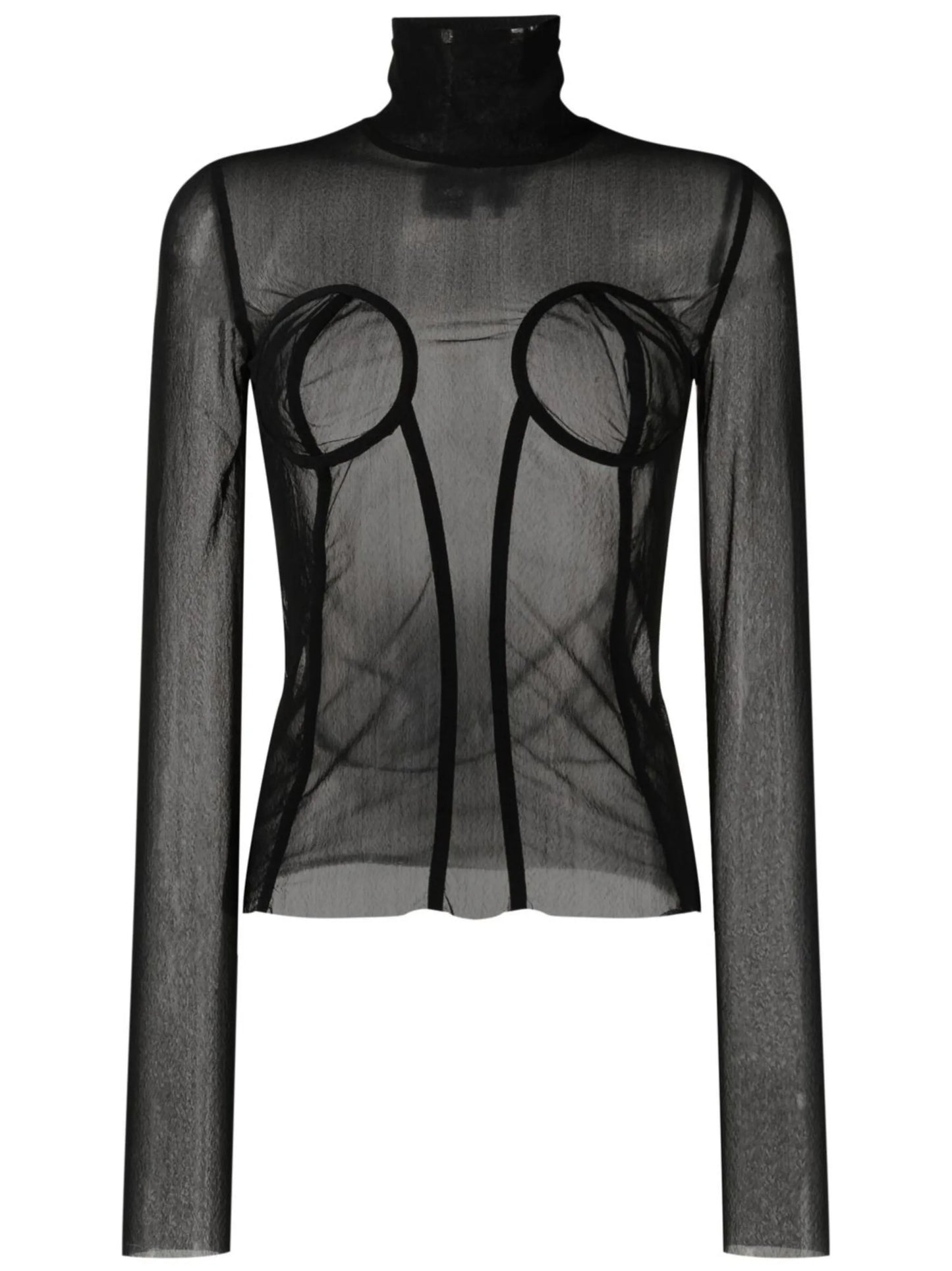 high neck mesh top