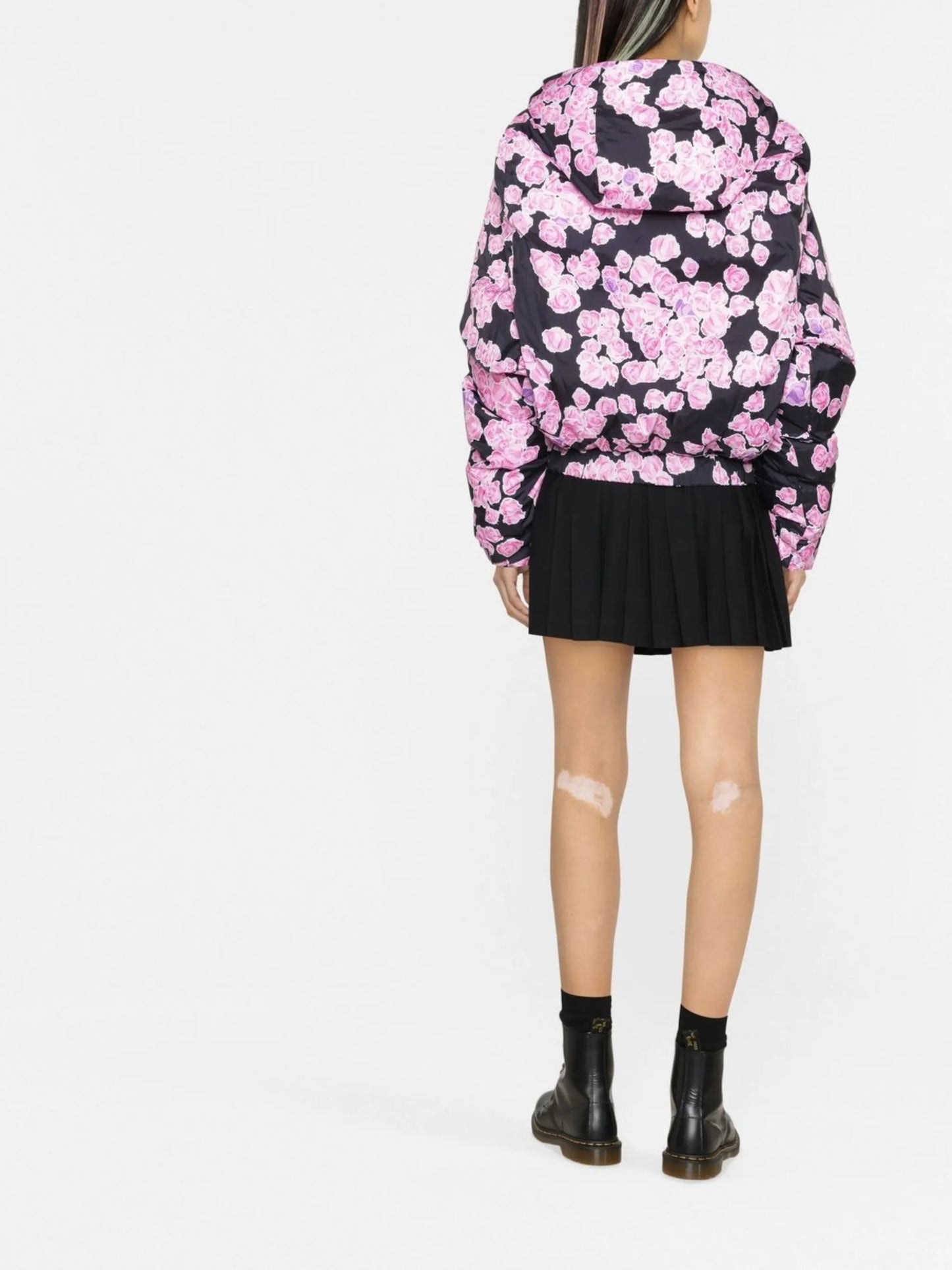rose-print puffer jacket