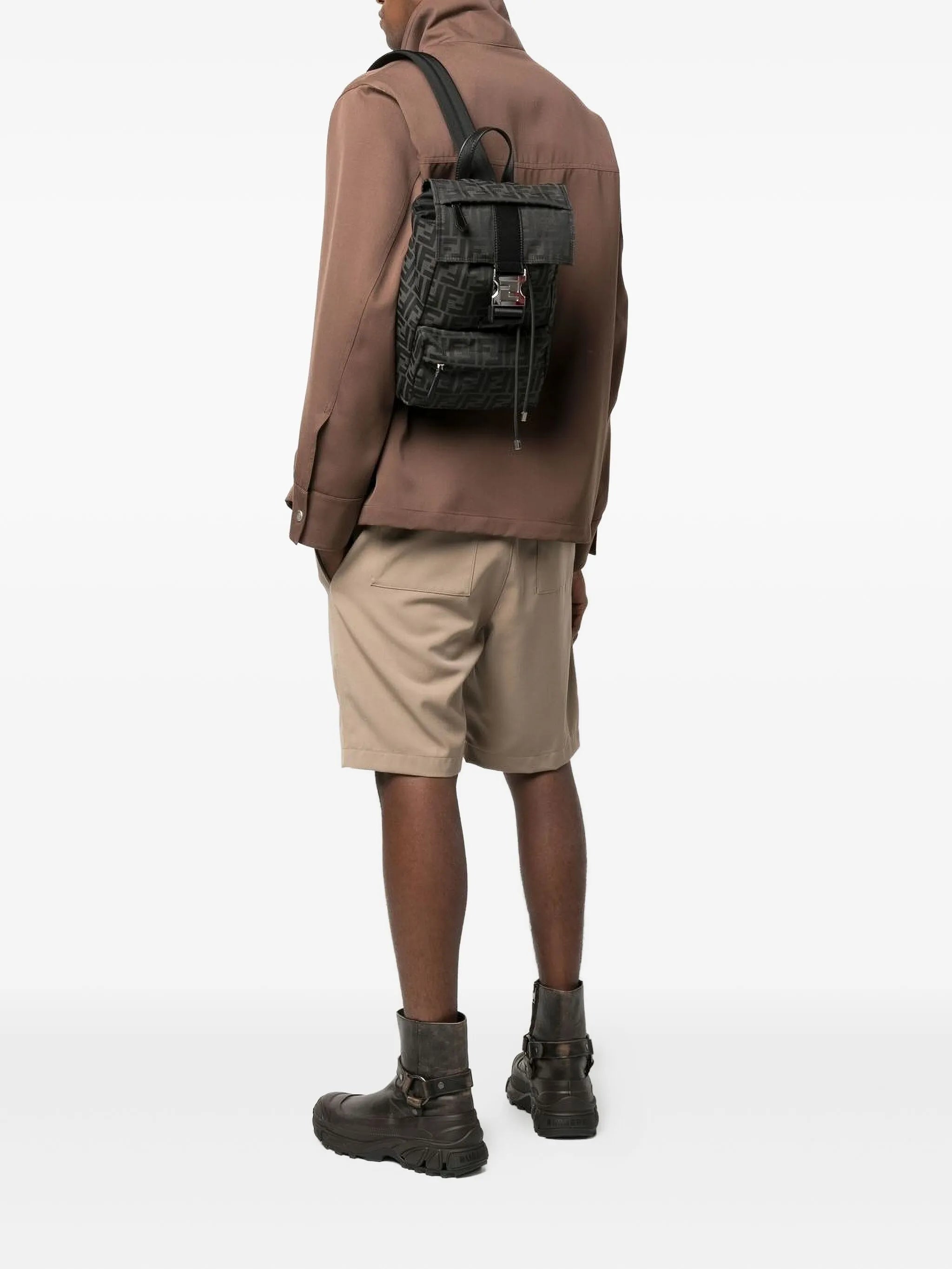 monogram logo-print backpack