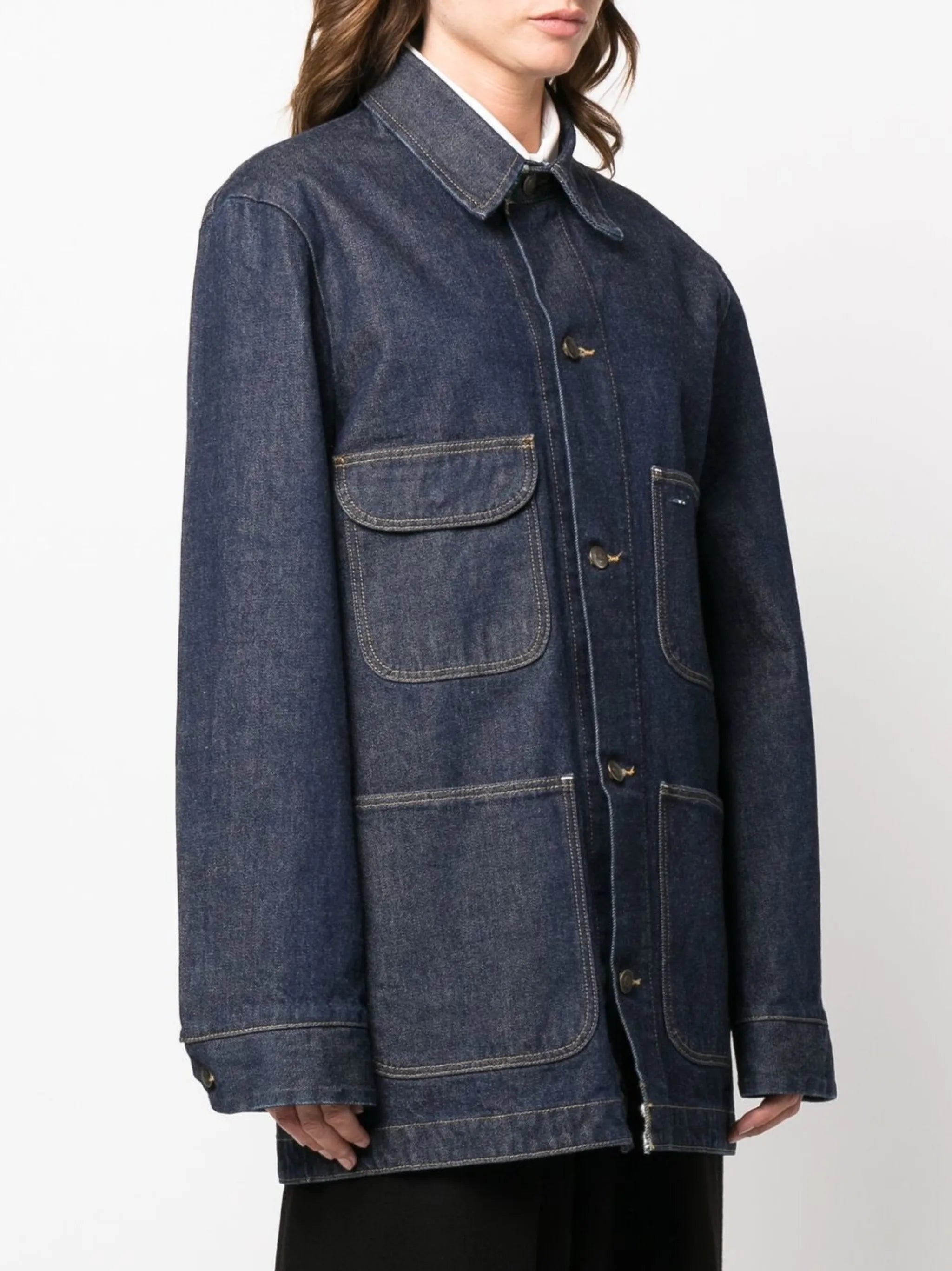 contrast-stitch denim jacket