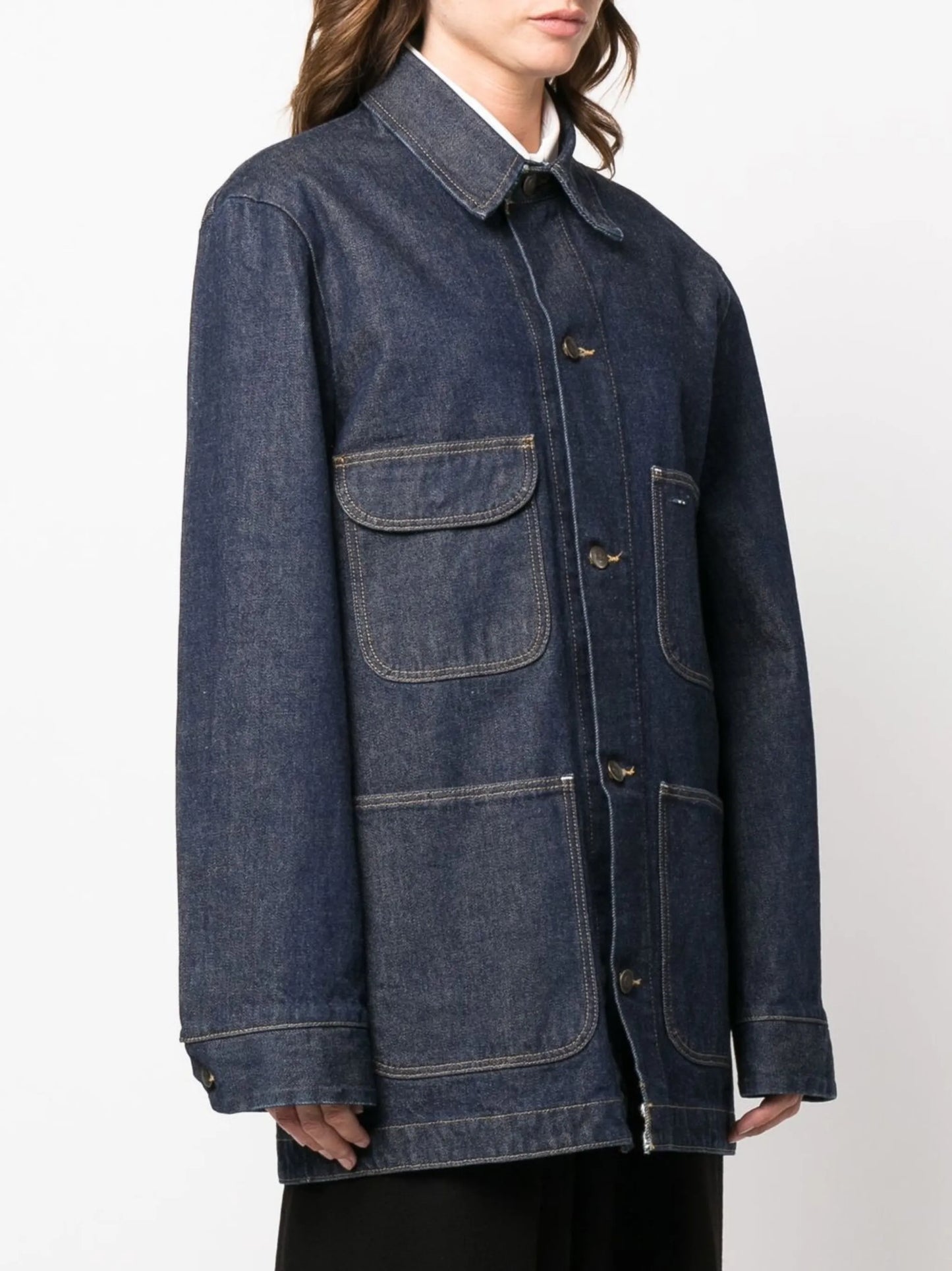 contrast-stitch denim jacket