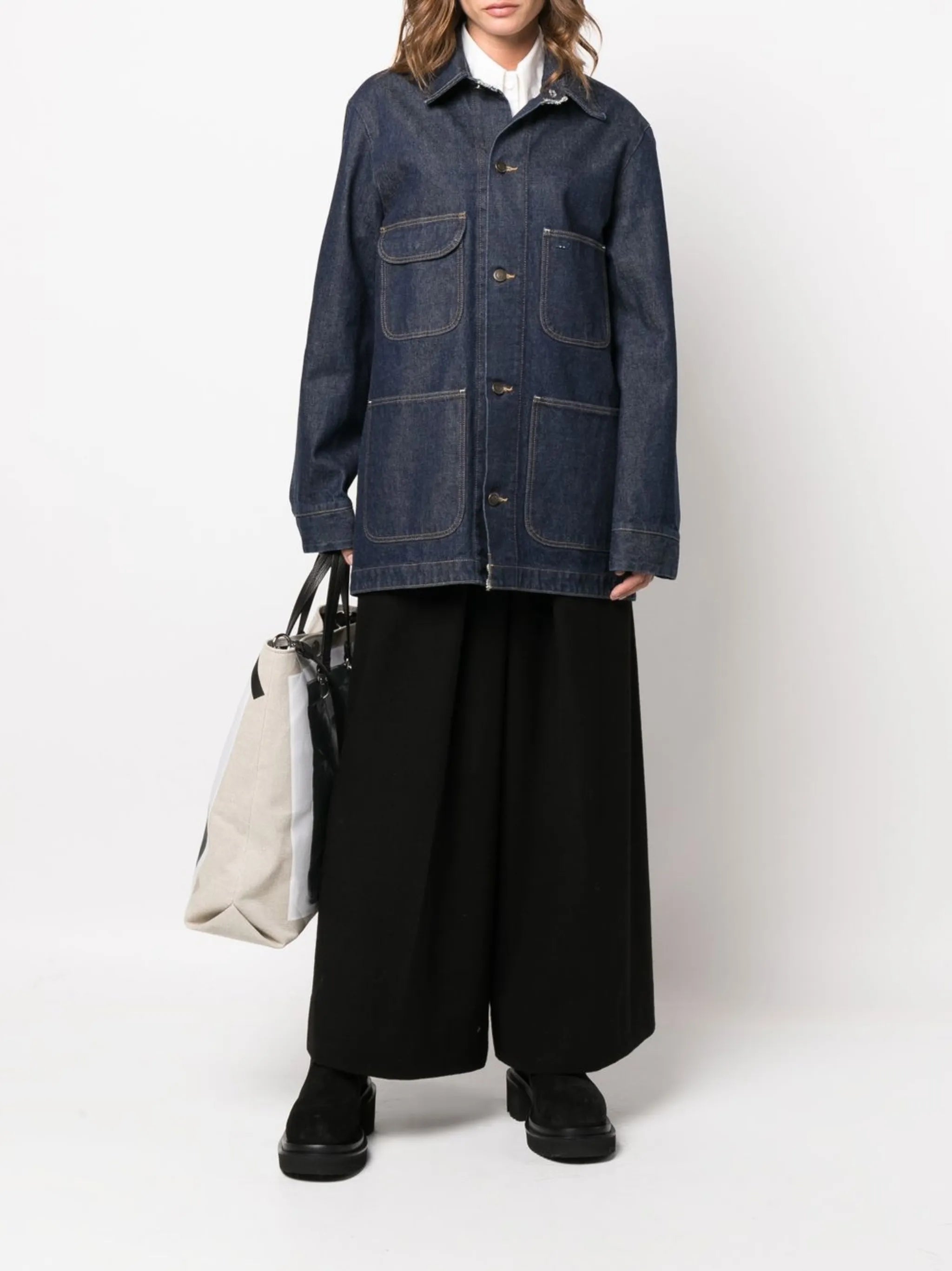 contrast-stitch denim jacket