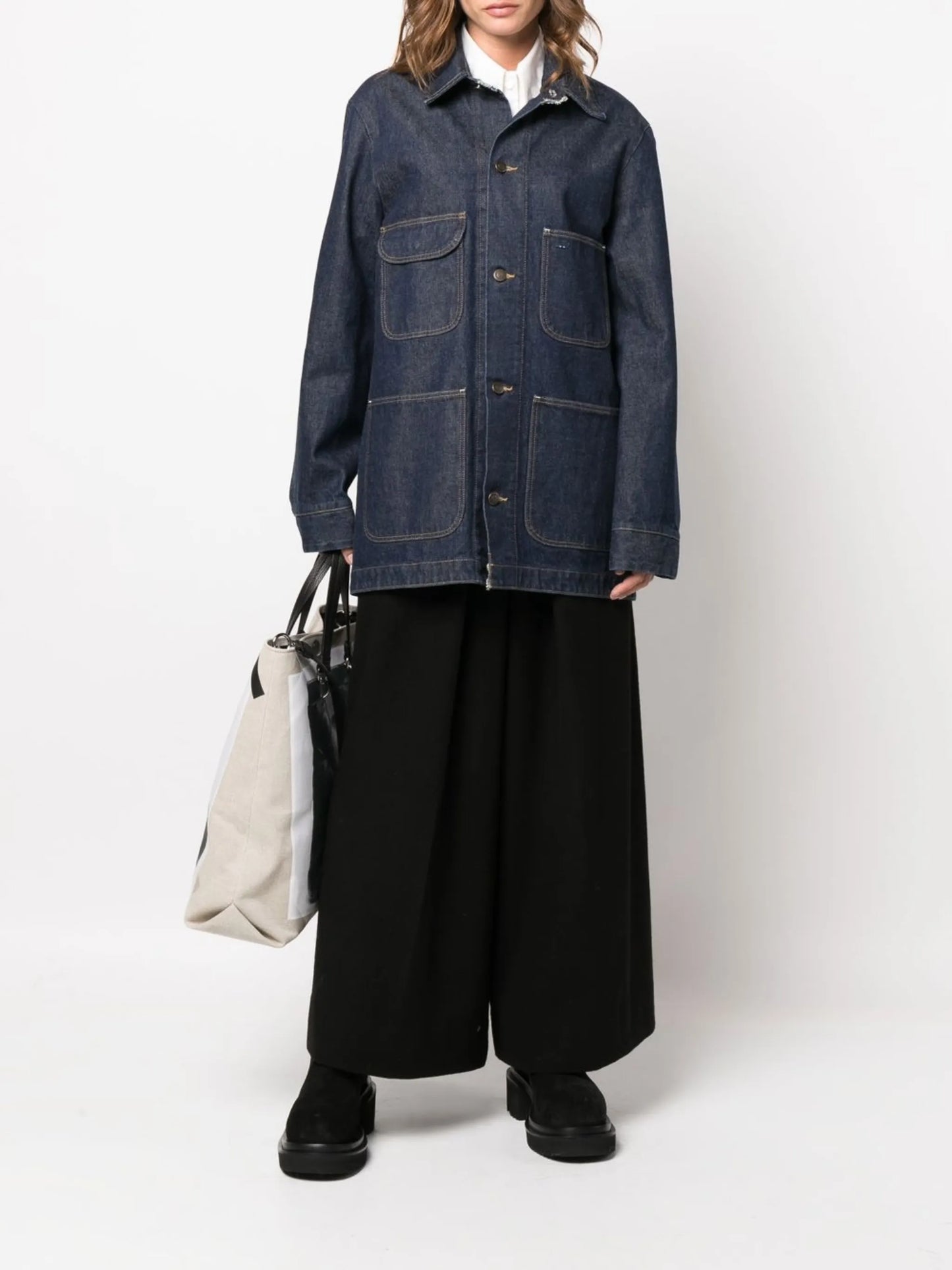 contrast-stitch denim jacket