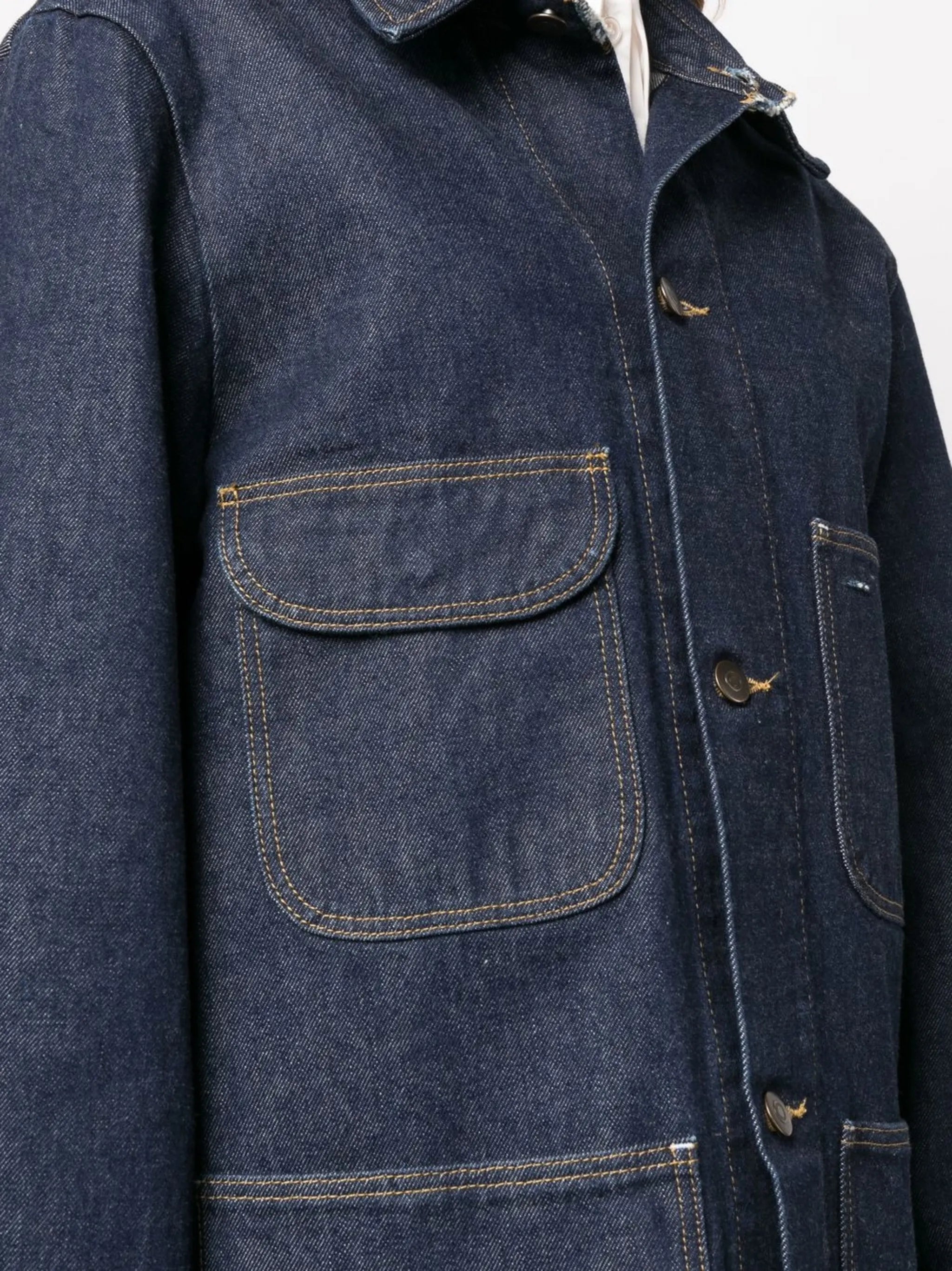 contrast-stitch denim jacket
