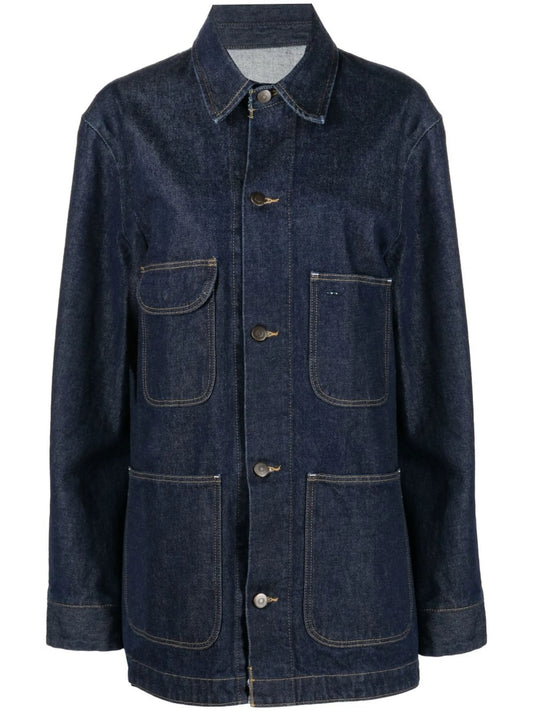 contrast-stitch denim jacket